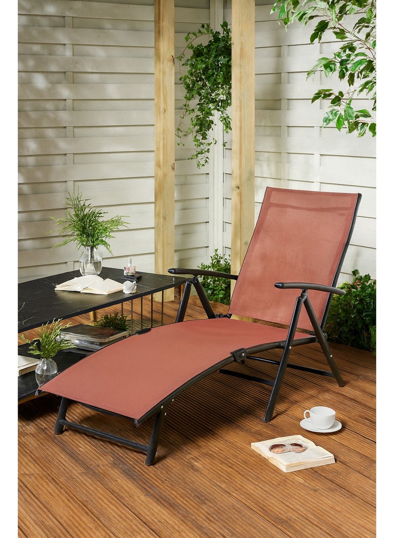 Harmony Home Outdoor Lounge Chair – Textilene Folding Chaise Recliner with 7-Position Adjustable Backrest & Foldable Fo