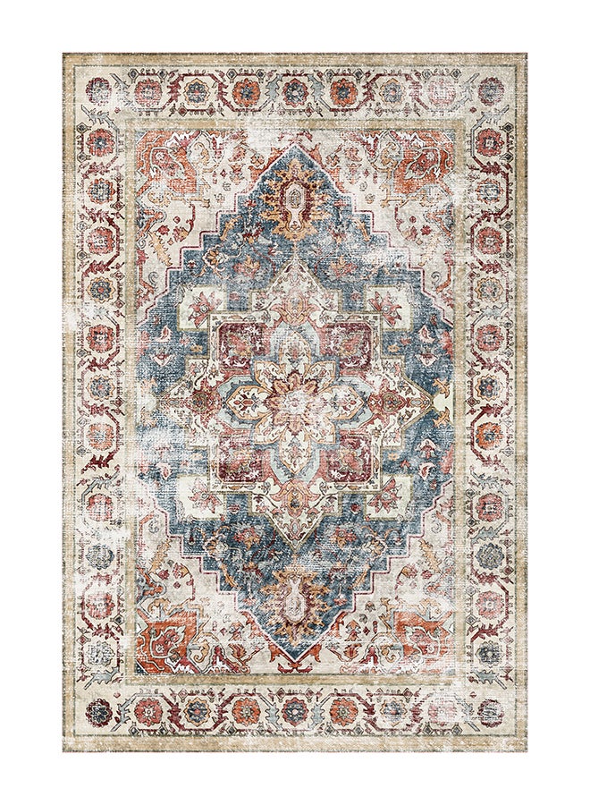 Noon East Carpet Rug Anti-Slip- Size- 183 x 275 (6x9 ft) | Color- Beige & Blue |Boho Chic| Ideal as 
