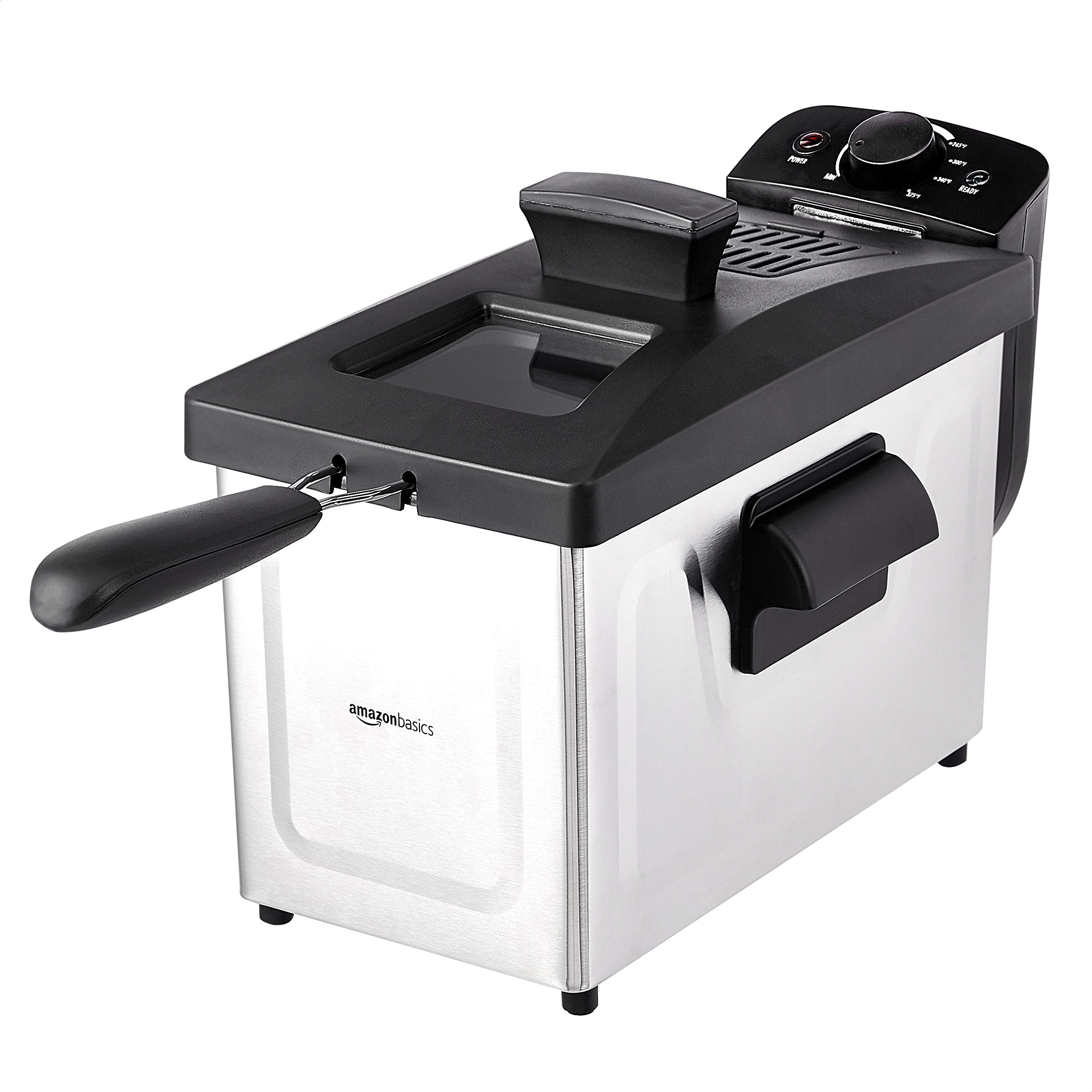 Amazon Basics 3.2-Qt (3.0L) Electric Deep Fryer with Adjustable Temperature Control, Easy Draining B
