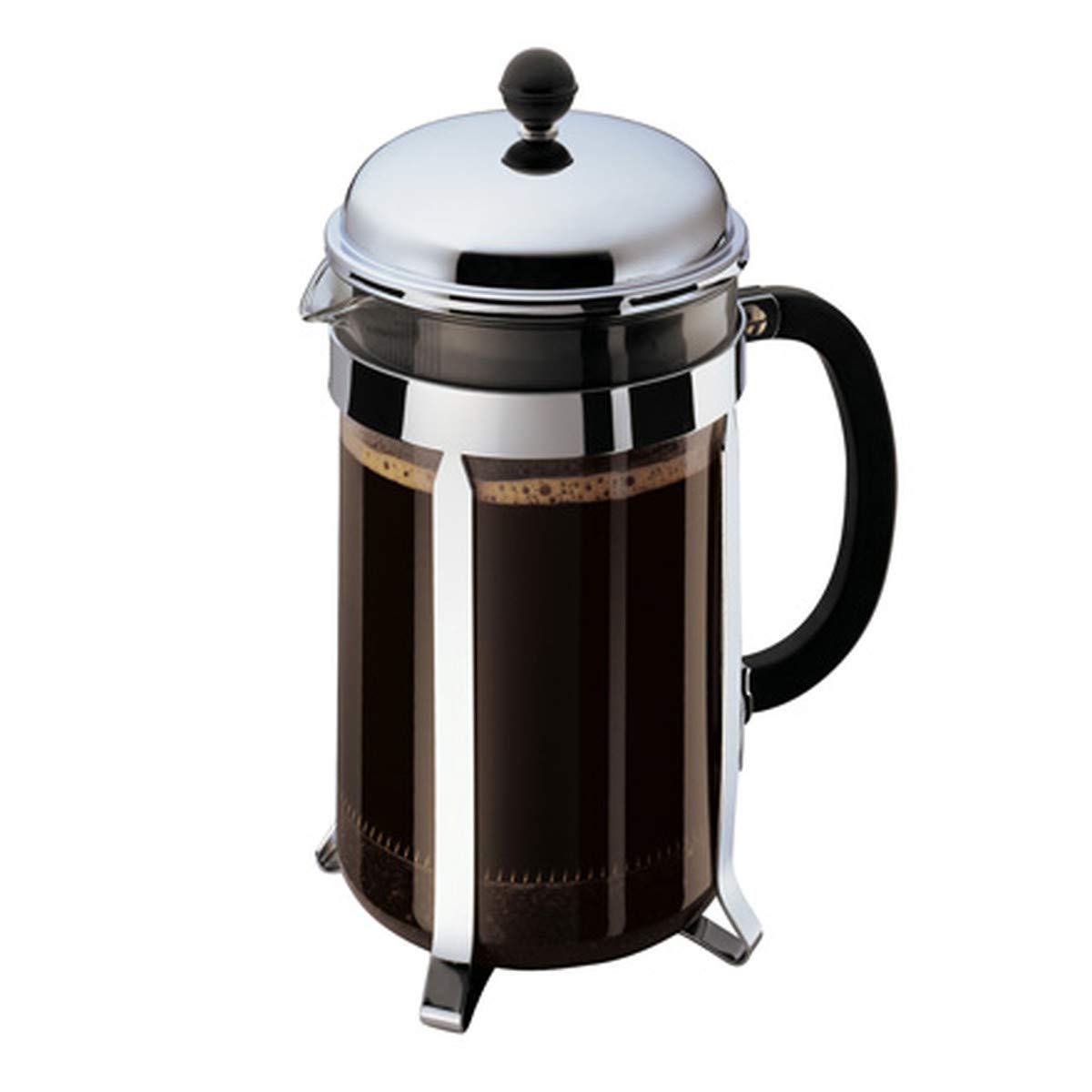 Bodum French Press Chambord - 1,5L / 12 Cup Silver Coffee Maker - Heat-Resistant & Stainless Steel F