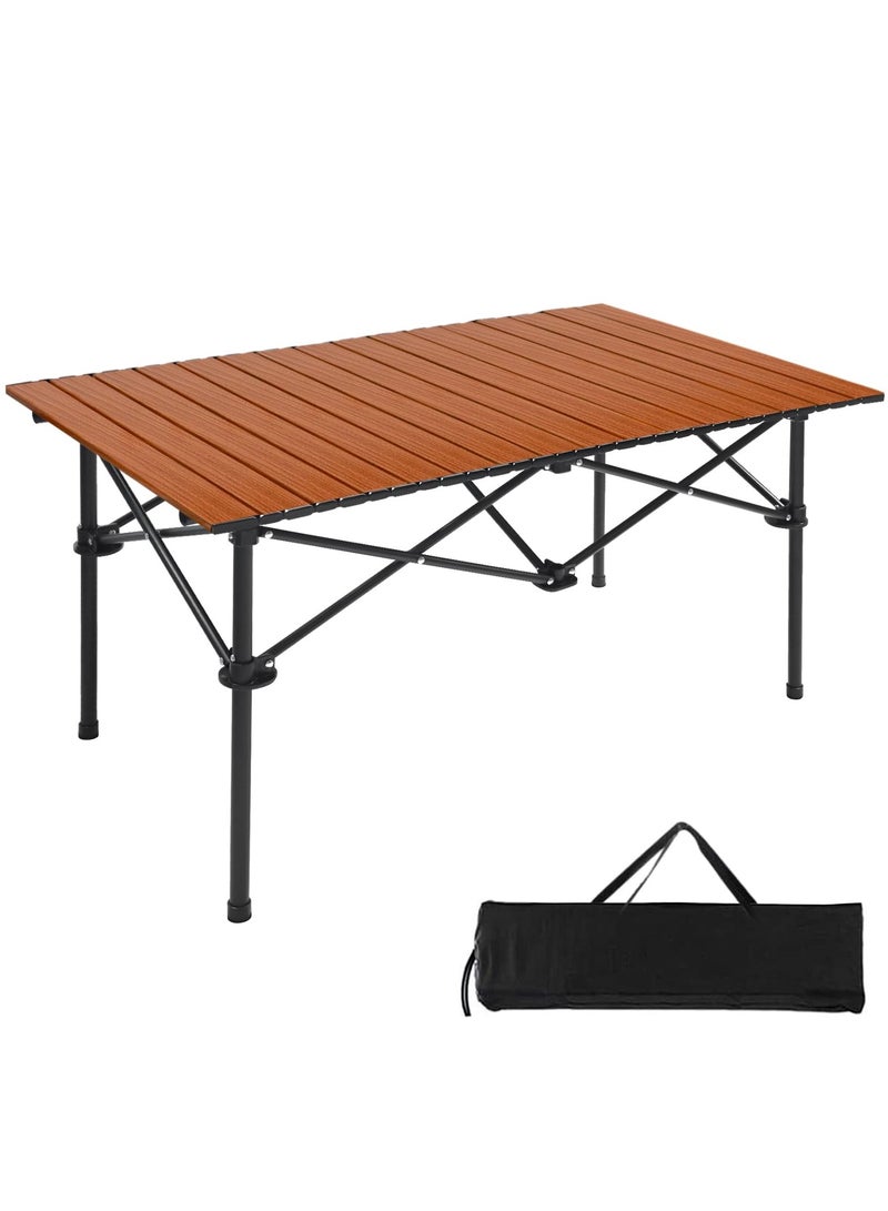 Bukela Outdoor Folding Portable Picnic Table, Lightweight Roll-Up Camping Table with Easy Carrying B