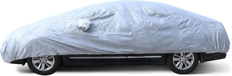 Full Car Cover Silver S UV Sunshade Rain Snow Protector Outdoor Dustproof Shield for SUV Weather Pro
