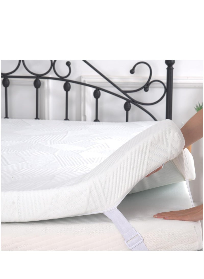 The Home Mart Home Mart 3-Inch Single Gel Infused Memory Foam Mattress Topper, Cooling Bed Topper with Removable Cover, 