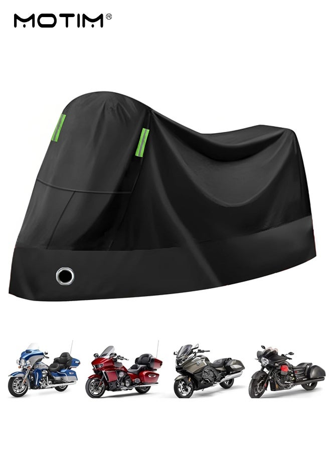 Motim Motorcycle Cover XXL, Waterproof Durable Tear Resistant Motorbike Scooter Mopeds Cover All Season Protection from