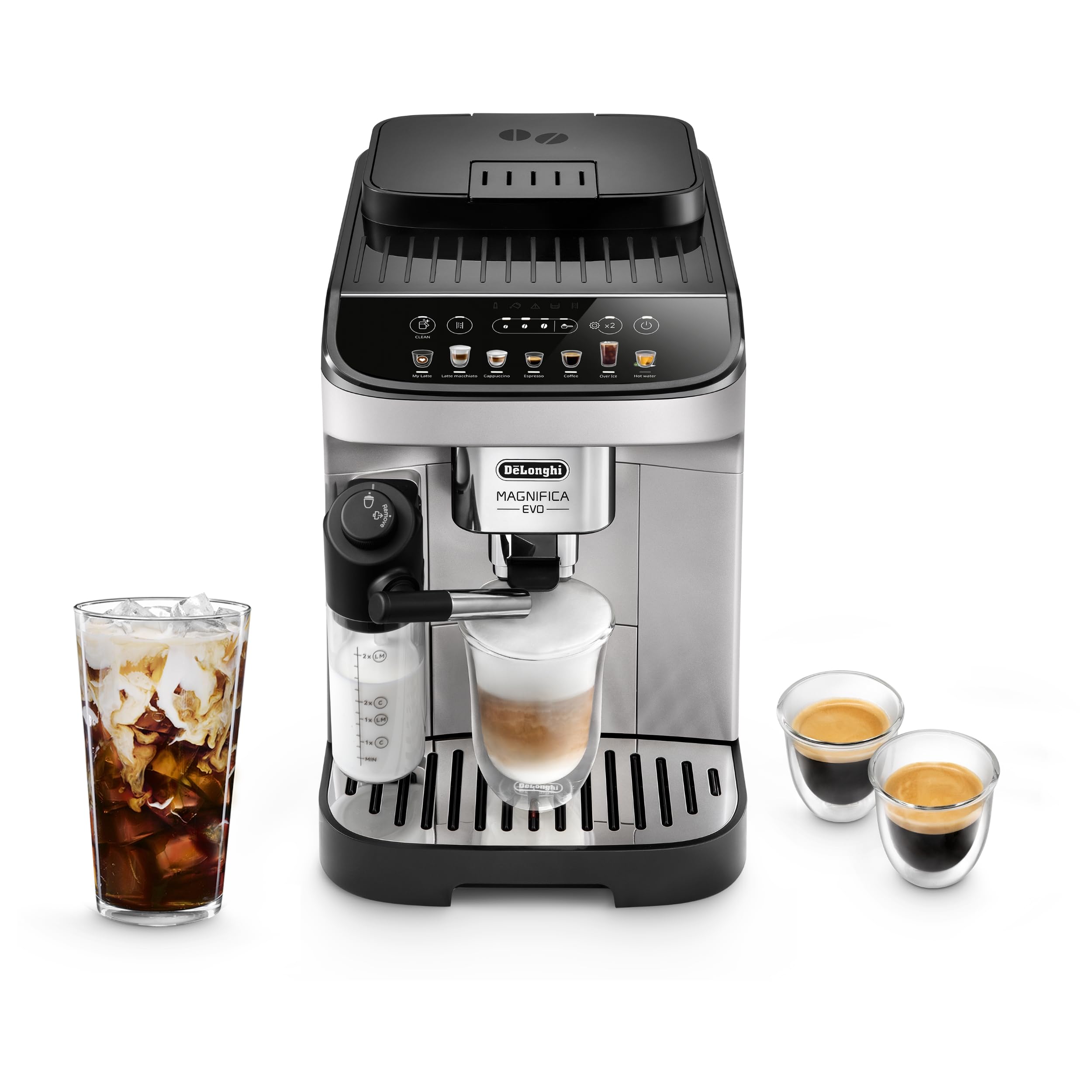 De'Longhi Magnifica Evo Automatic Espresso & Coffee Machine with Auto Milk Frother, Built-in Grinder & Auto-Clean Functi
