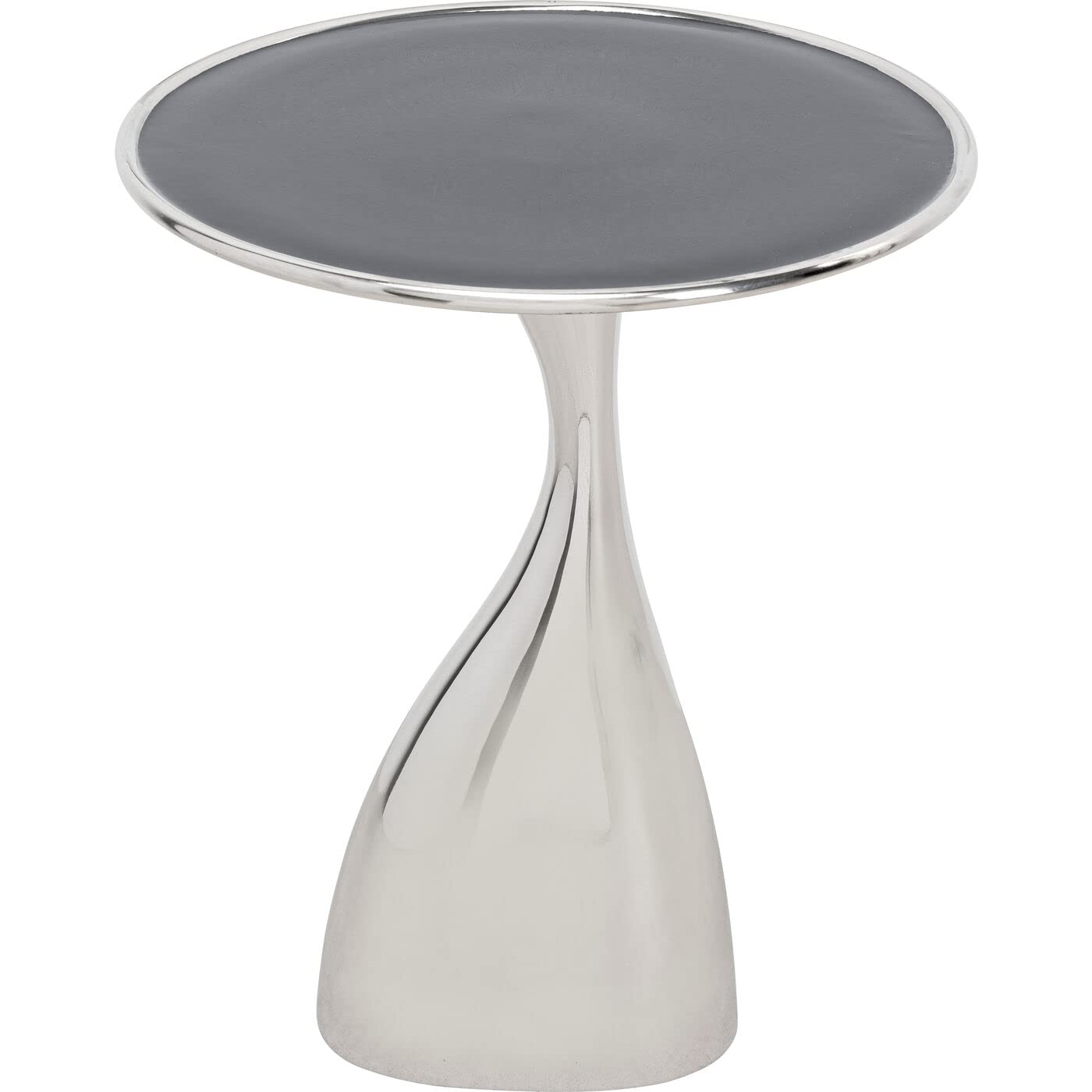 KARE Design Side Buffet Spacey Silver, 36 cm Diameter, Elegant, Aluminum, Round Living Room Buffet, Handmade, Coffee Buf