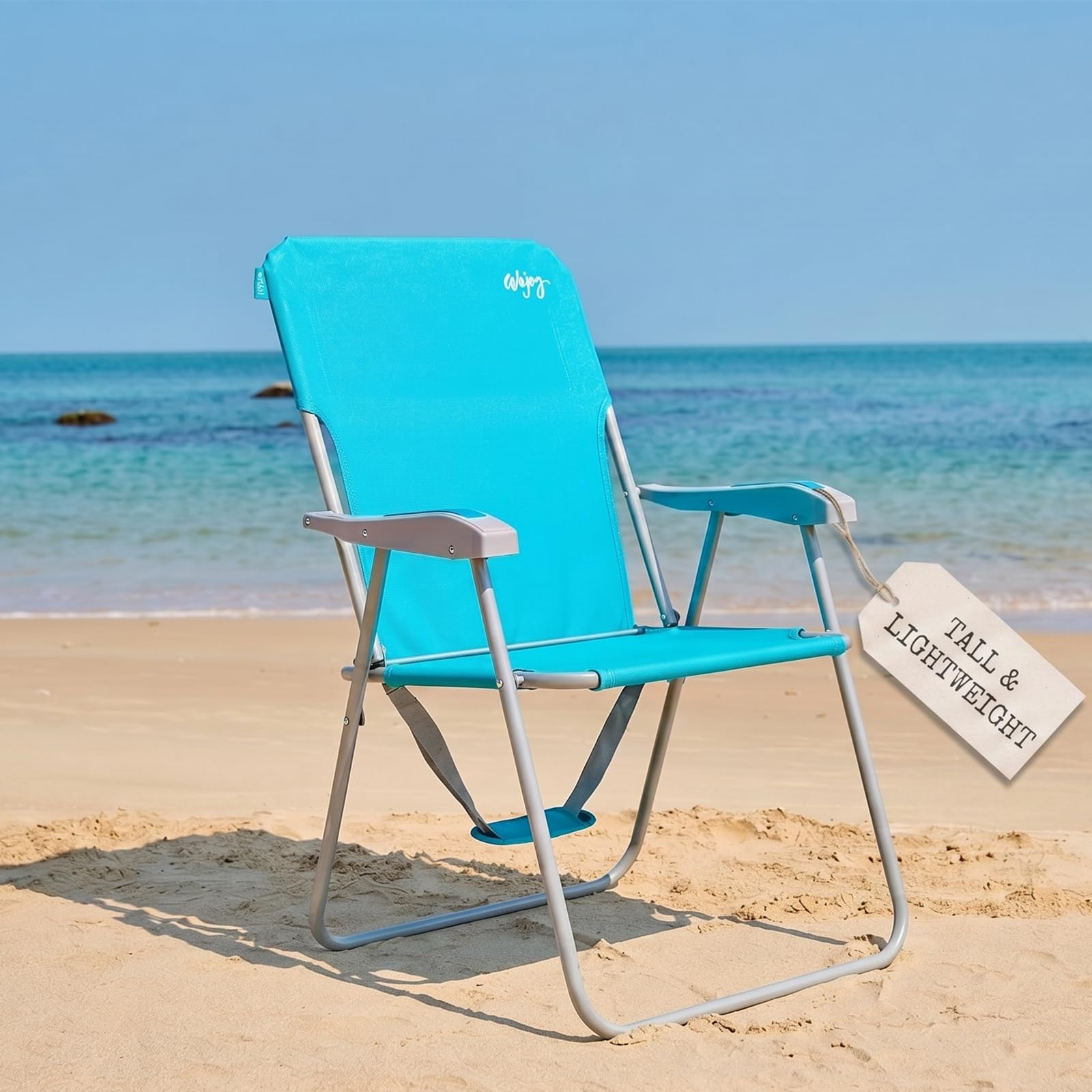 #WEJOY Folding Beach Chairs Lightweight Portable Garden Chair with Armrest Sturdy High Back Camping Chair for Outdoor Fi
