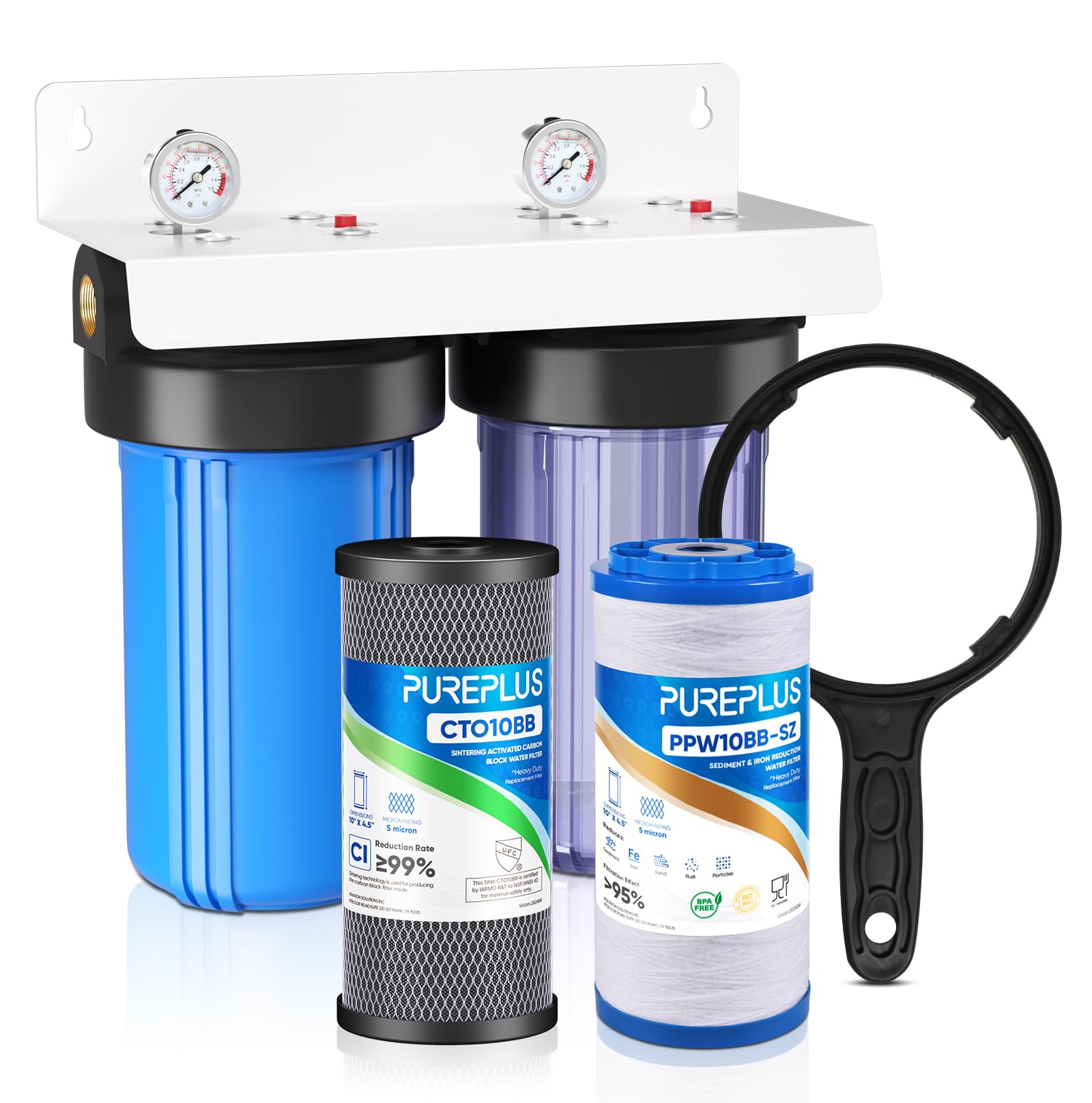 PUREPLUS Whole House Water Filter System, 2 Stage 10