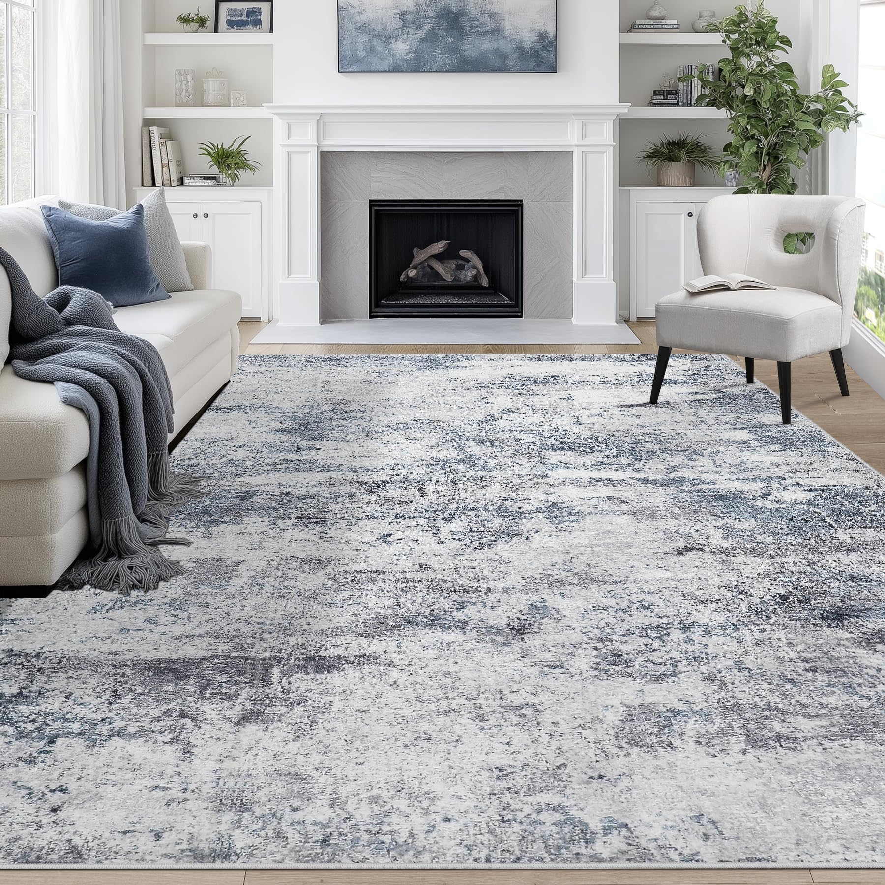 8x10 Area Rugs for Living Room Rug Washable: Abstract Large Rug for Dining Room Bedroom Carpet Non Slip 8 by 10 Indoor M
