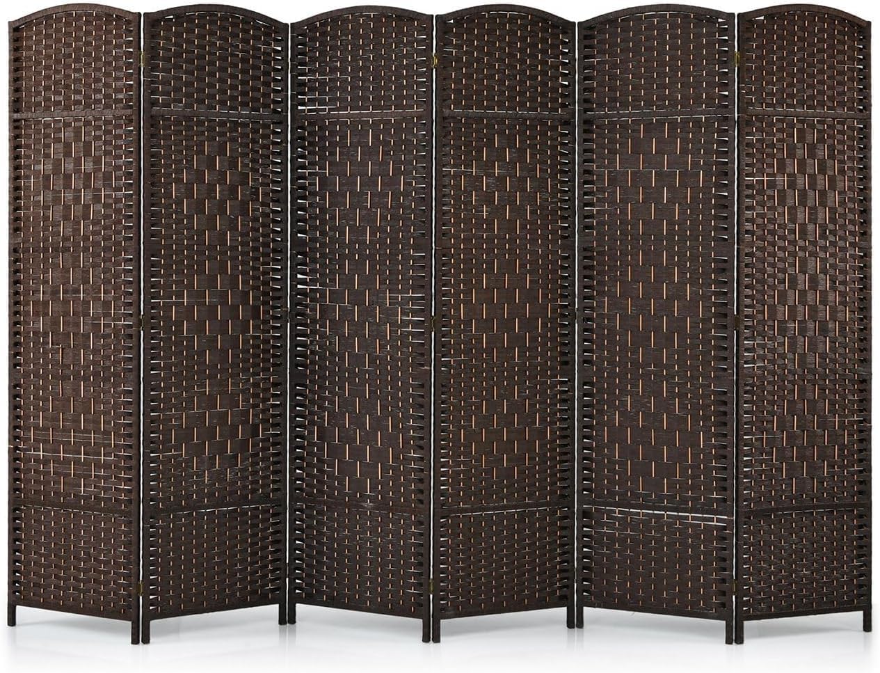 Folding Paravent 6 Panel Divider Screen, Freestanding Partition Wall Panel Privacy Furniture for Living Room, Bedroom an