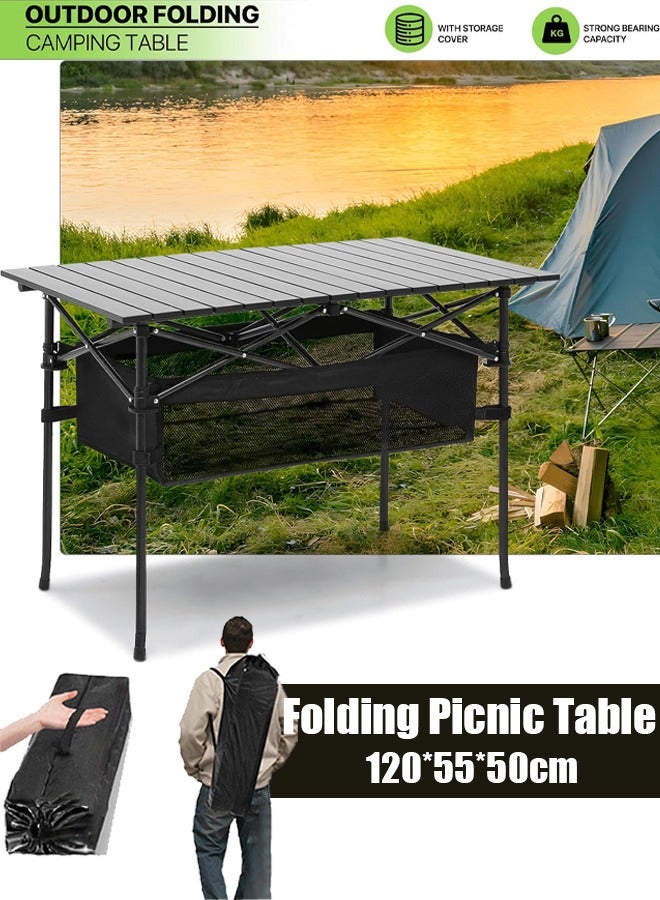 Foldable Table Portable Camping Table Picnic Table Backpacking Table with Storage Waterproof Pocket 