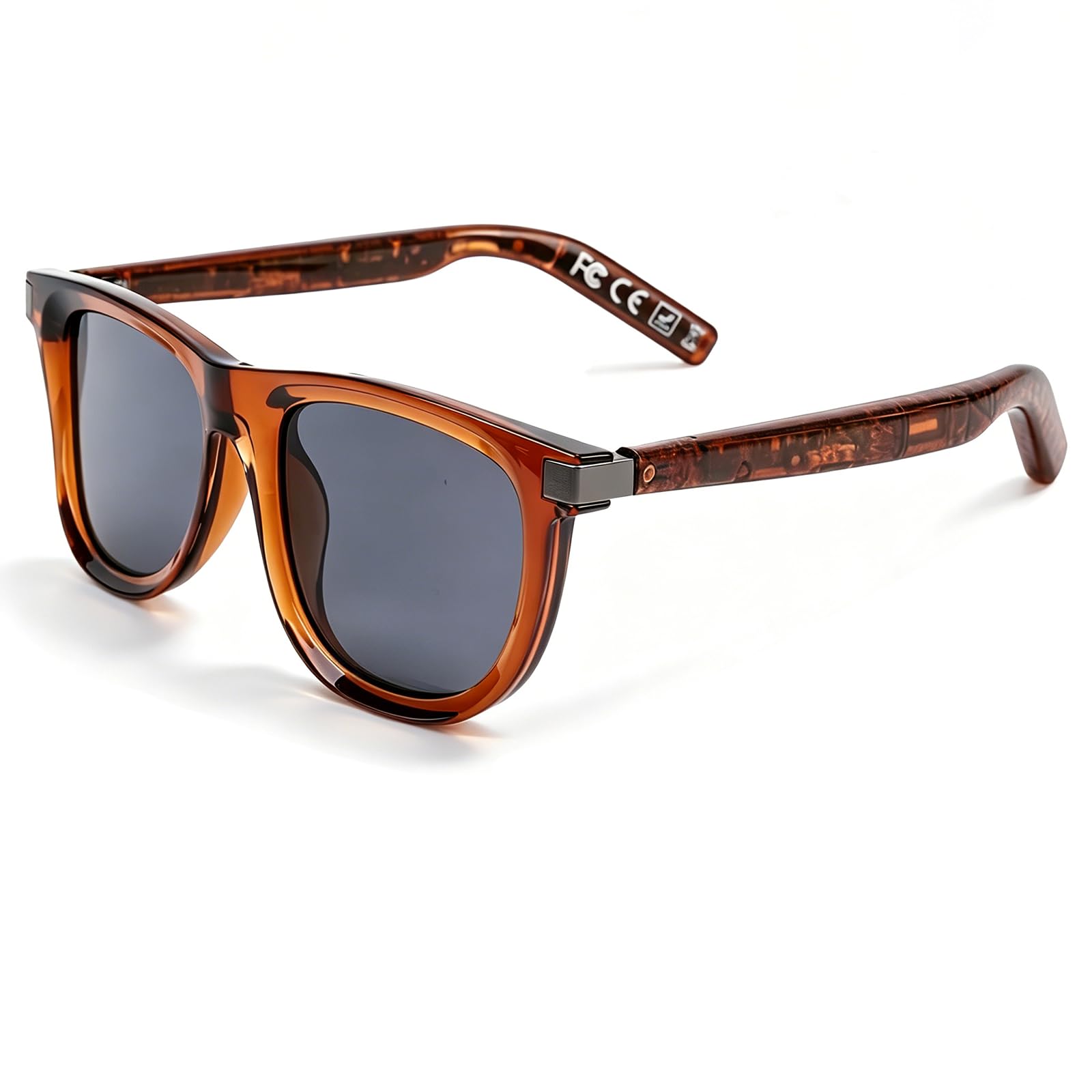 GenXenon Smart Glasses, Polarized Curved Lens Bluetooth Sunglasses for Women Men with Speaker, Auto On/Off by Wearing Se
