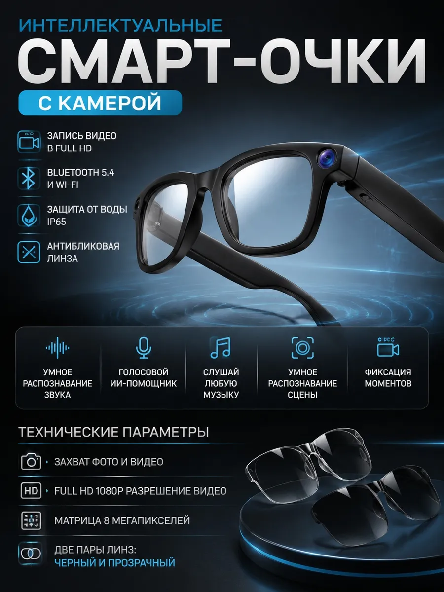 Очки с камерой smart glasses Ai