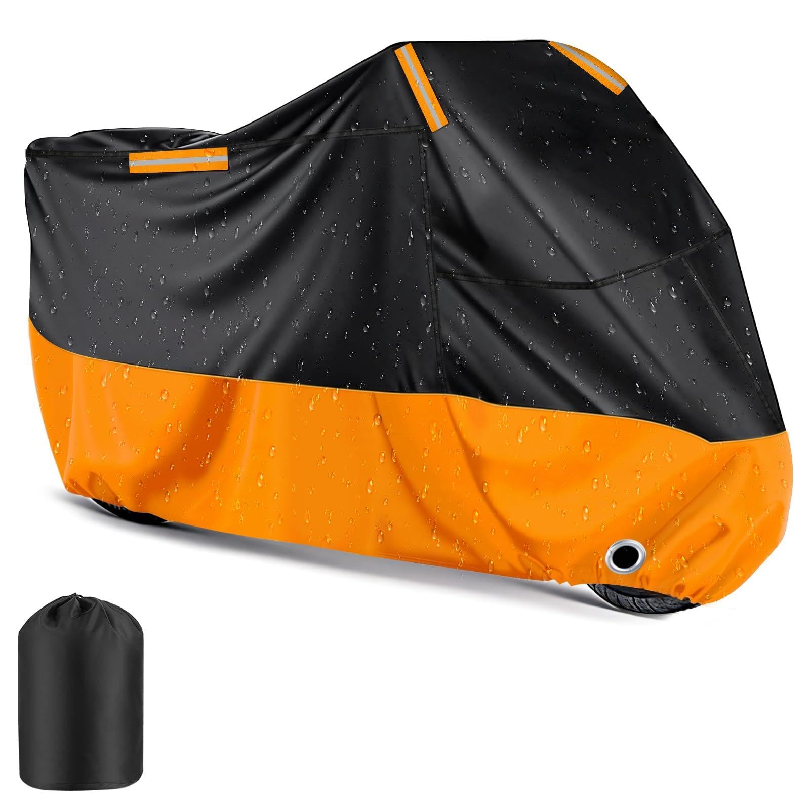 Outdoor Waterproof Motorbike Cover, 210D Rain UV Dust Indoor Heavy Duty Motorcycle Covers, Windproof