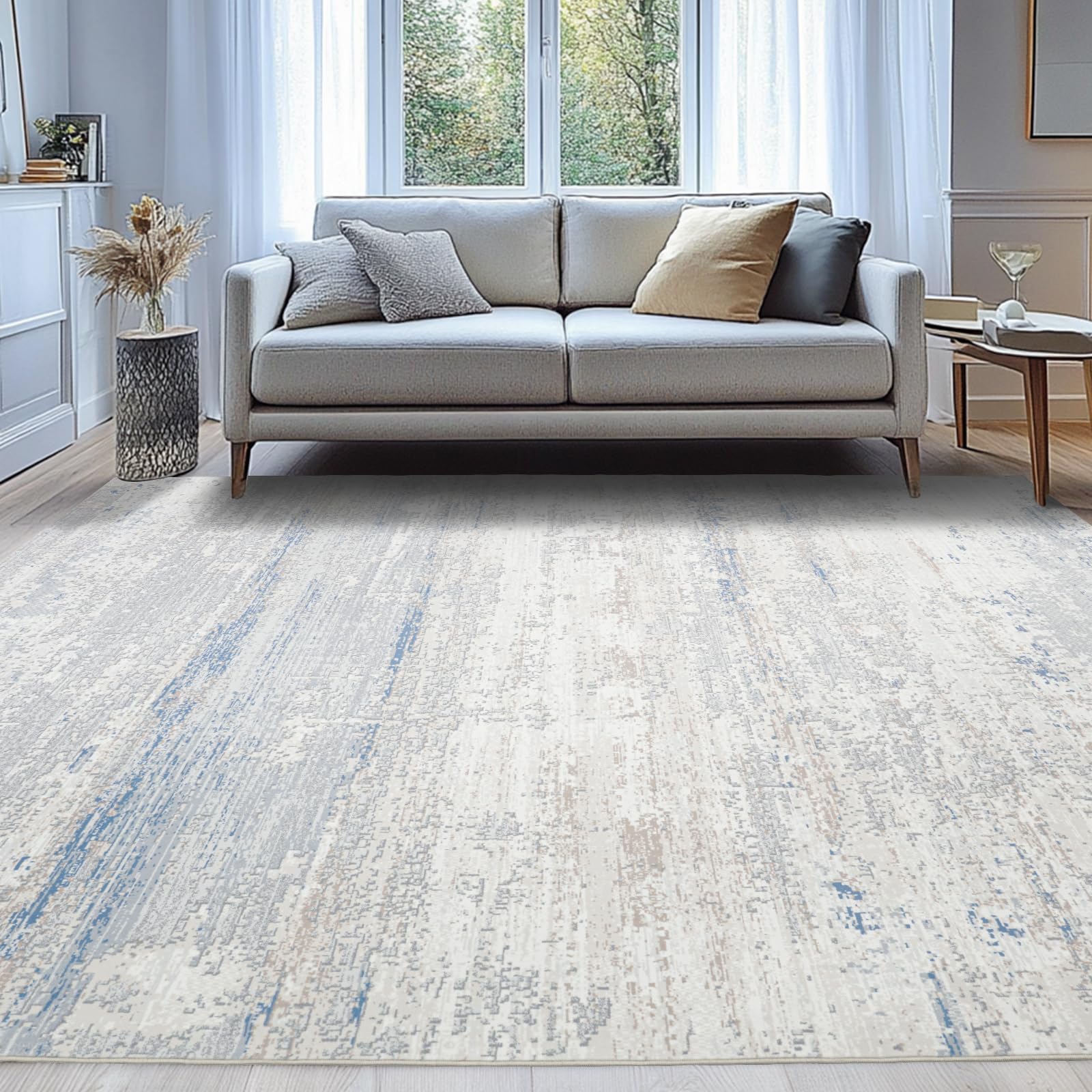 Washable Rugs 8x10 Area Rugs for Living Room- Modern Abstract Rugs for Bedroom,Dining Room, Large Soft Low Pile Carpet w