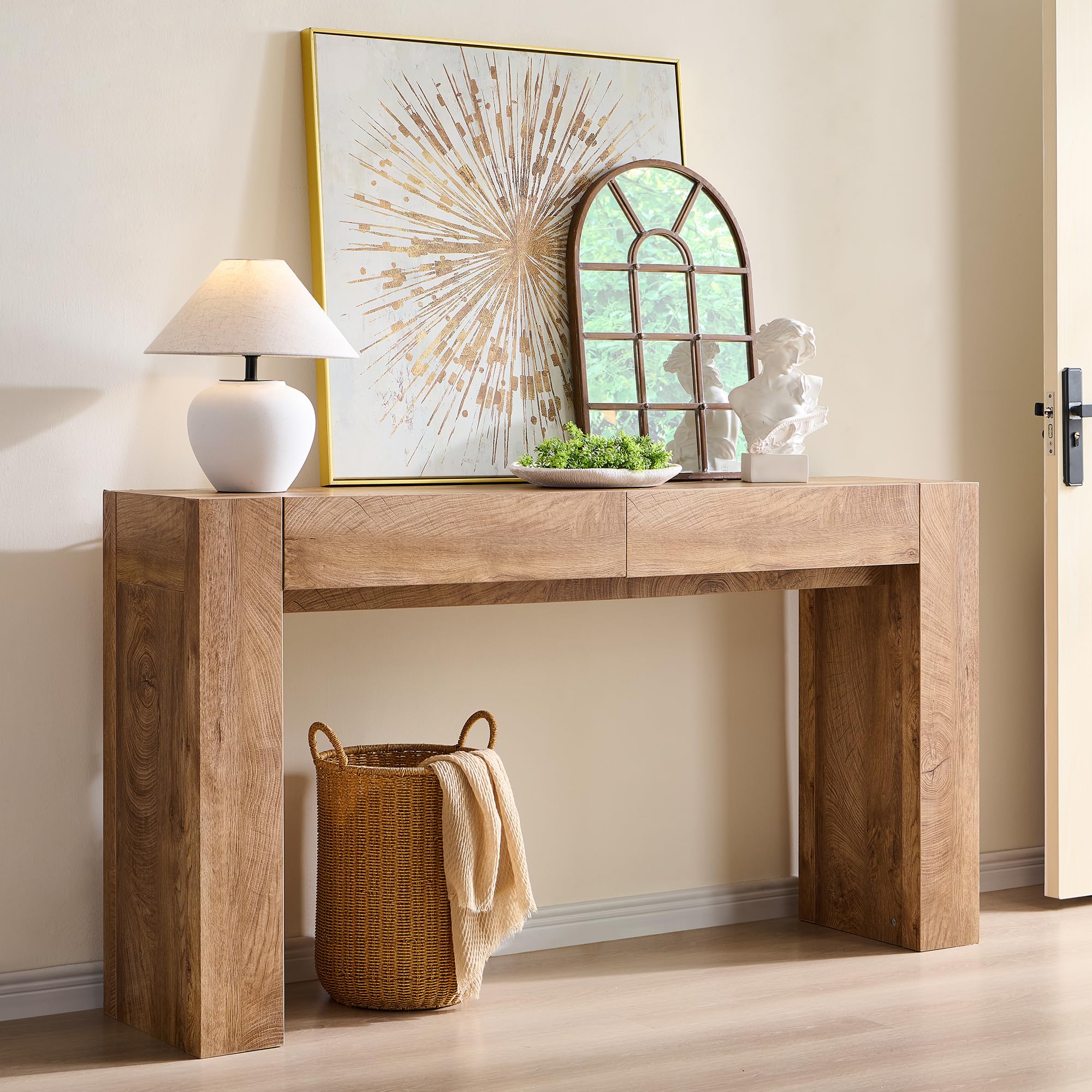 OKD Modern Entryway Console Table, Sofa Table with Drawers, 63