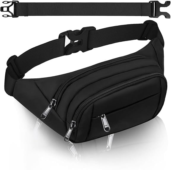 4 Pockets BumBags Ladies 35cm Extended Belt Large Waist Bum Bag Men,Large Capacity Waist Bag Waterpr