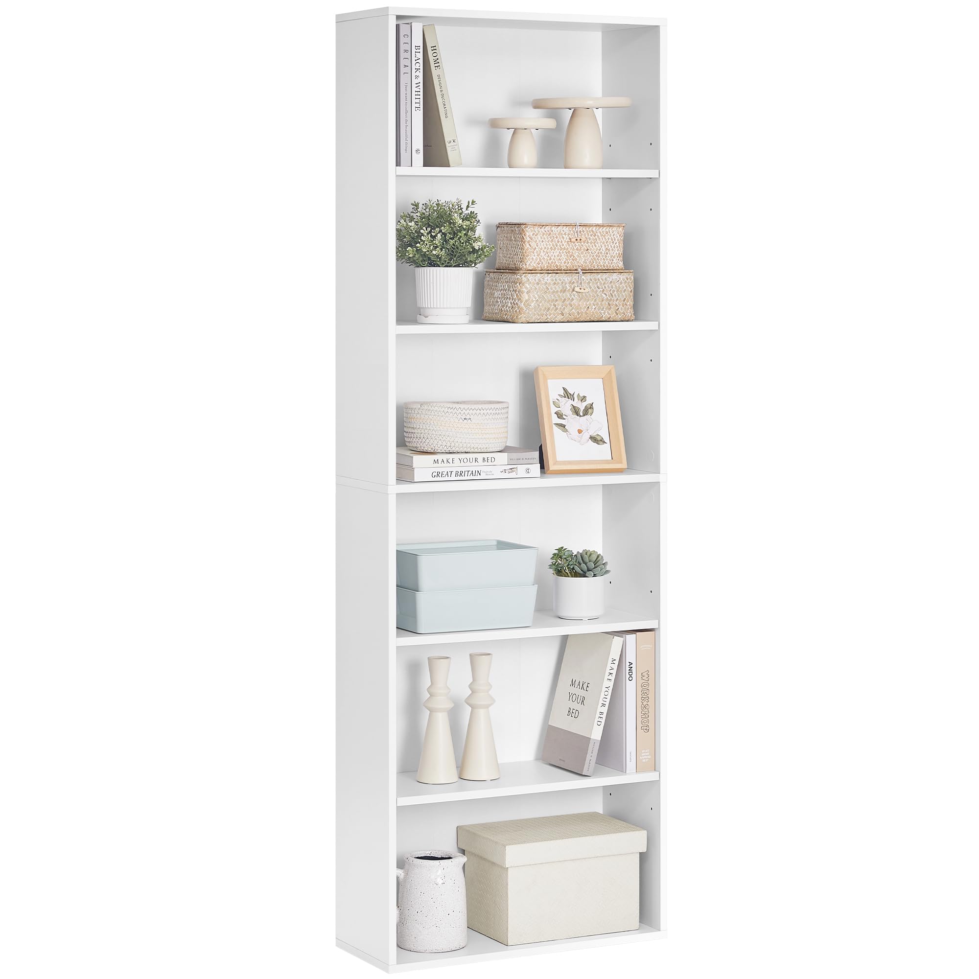 VASAGLE Bookcase, 6-Tier Bookshelf, Open Storage Shelf, Shelving Unit, 24 x 60 x 178.5 cm, for Living Room, Home Office,