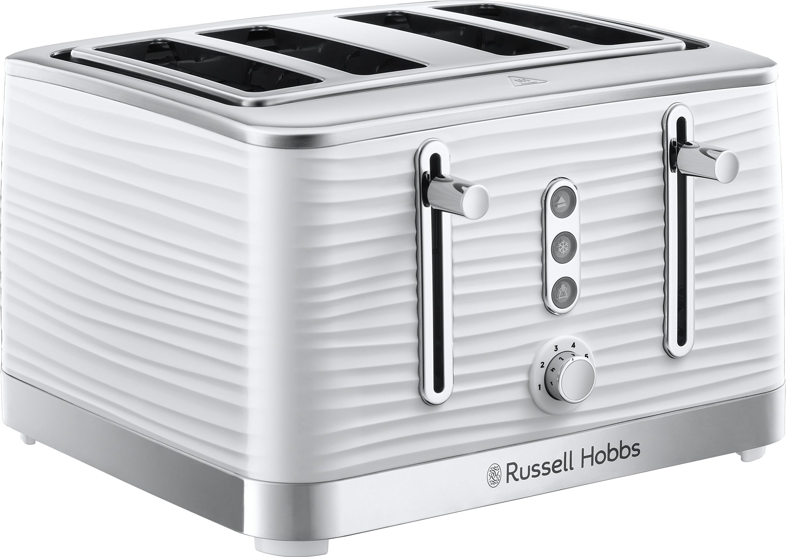 Russell Hobbs Inspire 4 Slice Toaster (Extra wide slots, High lift feature, 6 Browning levels, Frozen/Cancel/Reheat func
