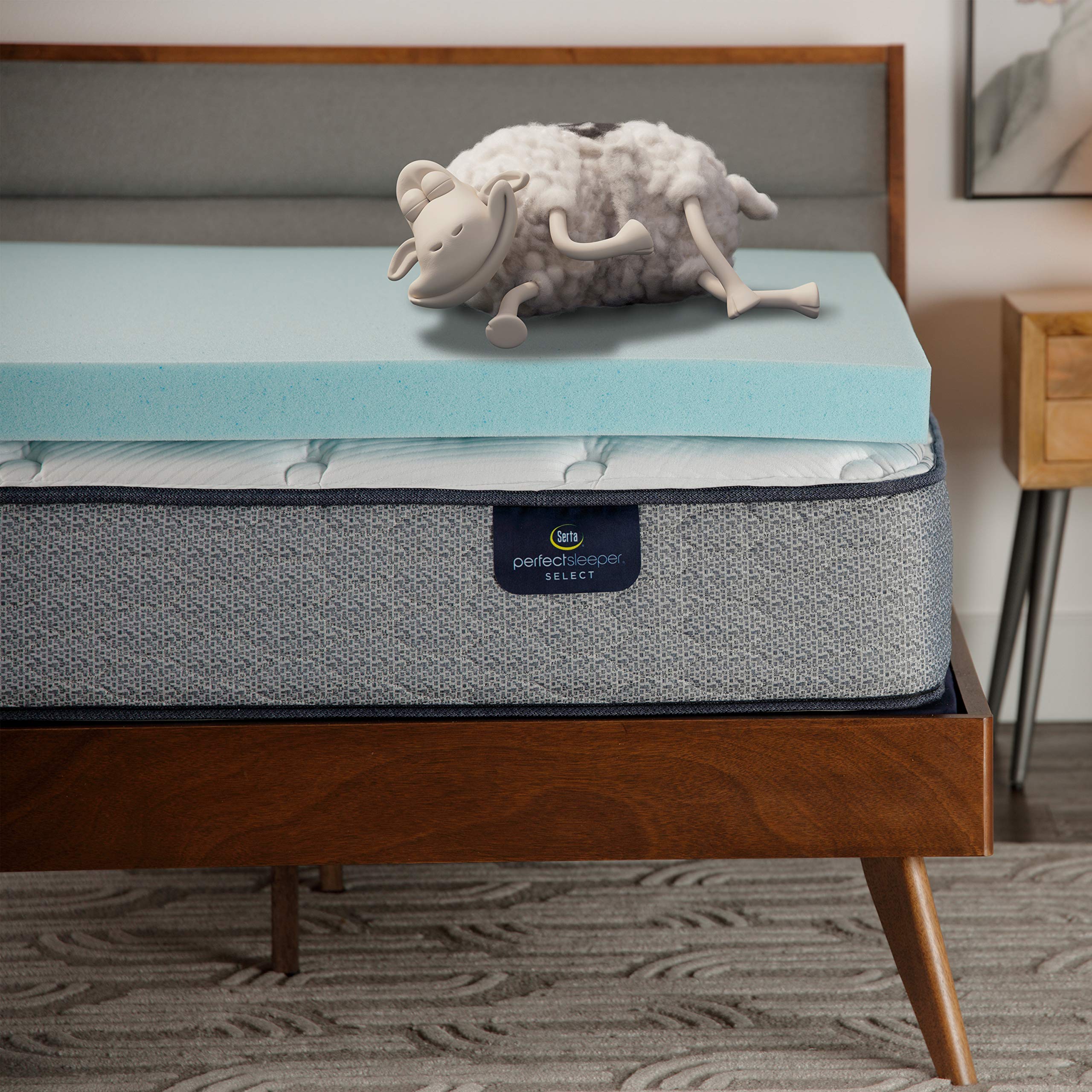 Serta ThermaGel Cooling, Pressure-Relieving Memory Foam Mattress Topper, 3 Inch, King, Made in the USA