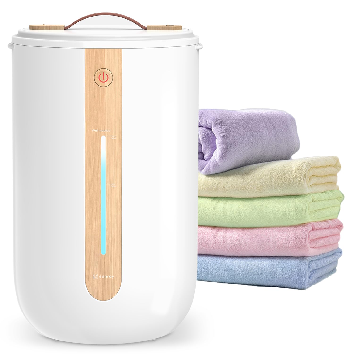 Keenray Towel Warmer for Bathroom, Towel Warmer Bucket with Heating Progress Bar, Child Lock, Fragrance Disc Holder, Aut