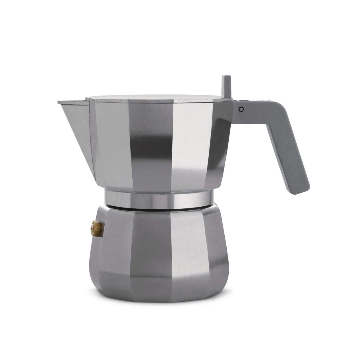 Alessi DC06/3 - Designer Espresso Coffee Maker, Cast Aluminium, 3 Cups, Grey, 15 cl
