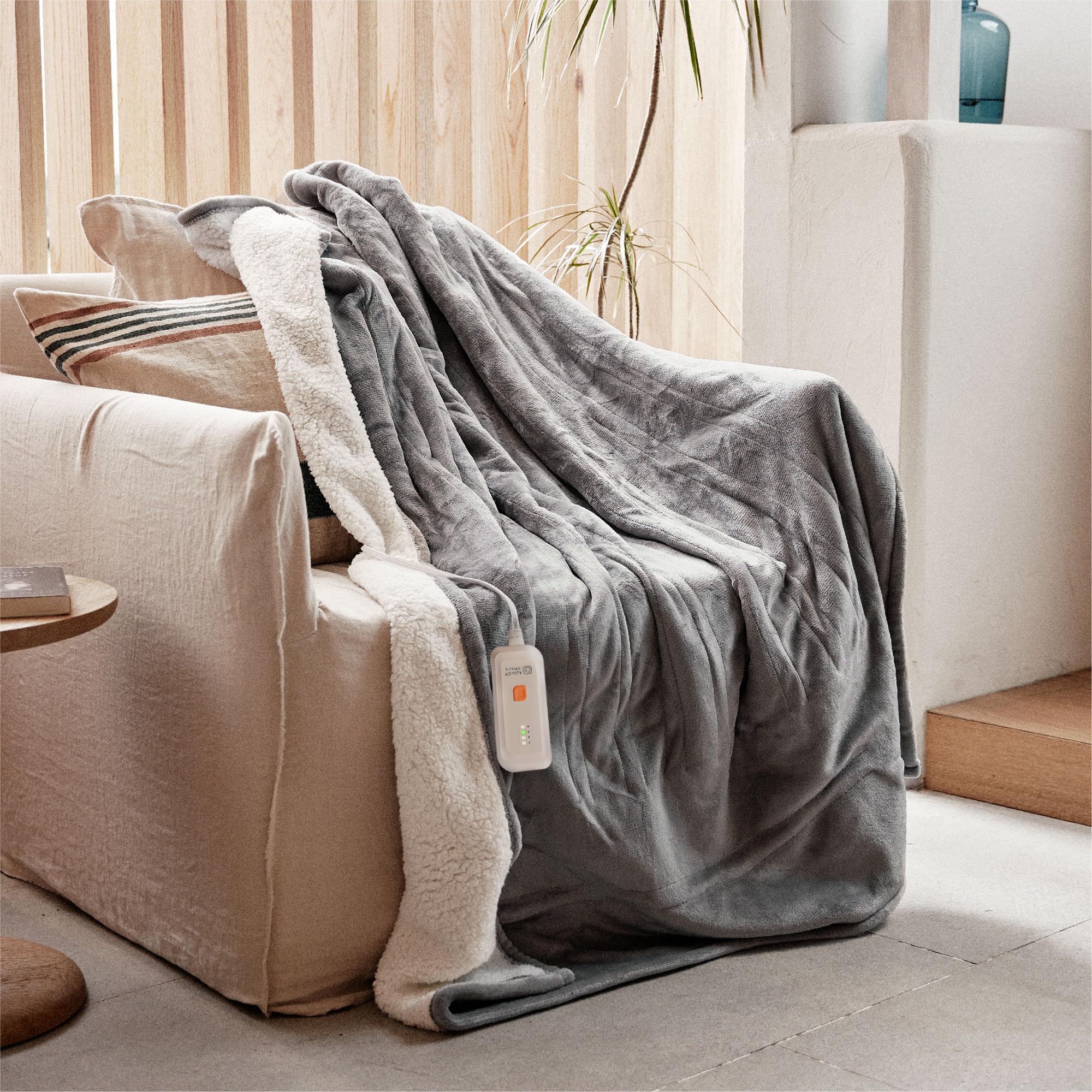 GOTCOZY Heated Throw Blanket, 50''X60'' - Soft Silky Plush Electric Blanket with 4 Heating Levels & 3 Hour Auto Off, ETL