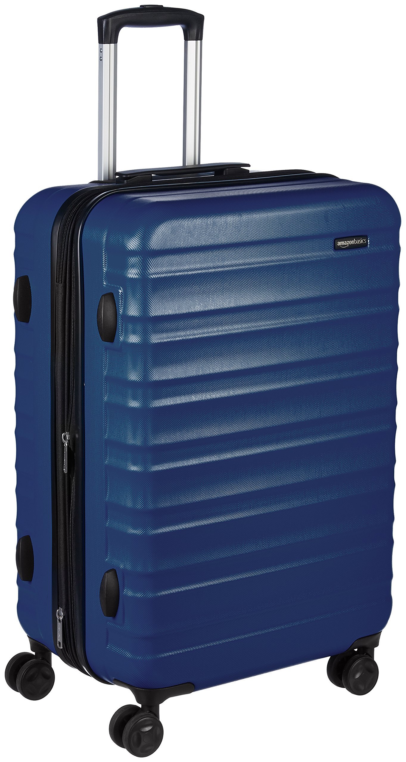 Amazon Basics Hard Shell Medium Suitcase - Expandable ABS Travel Luggage with 4 Double Spinner Wheels - Scratch Resistan