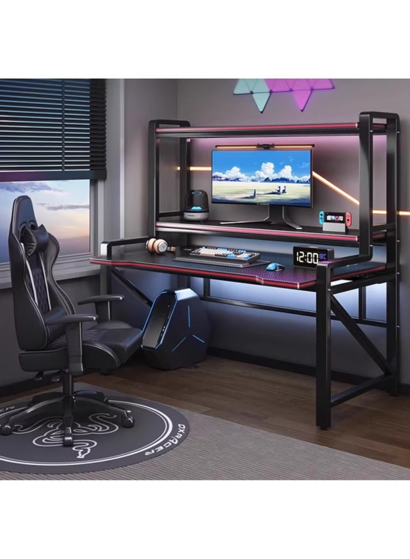 Chulovs 118cm Gaming & Computer Desk with a Three-Layer Structure – Ergonomic Table for Home Office 