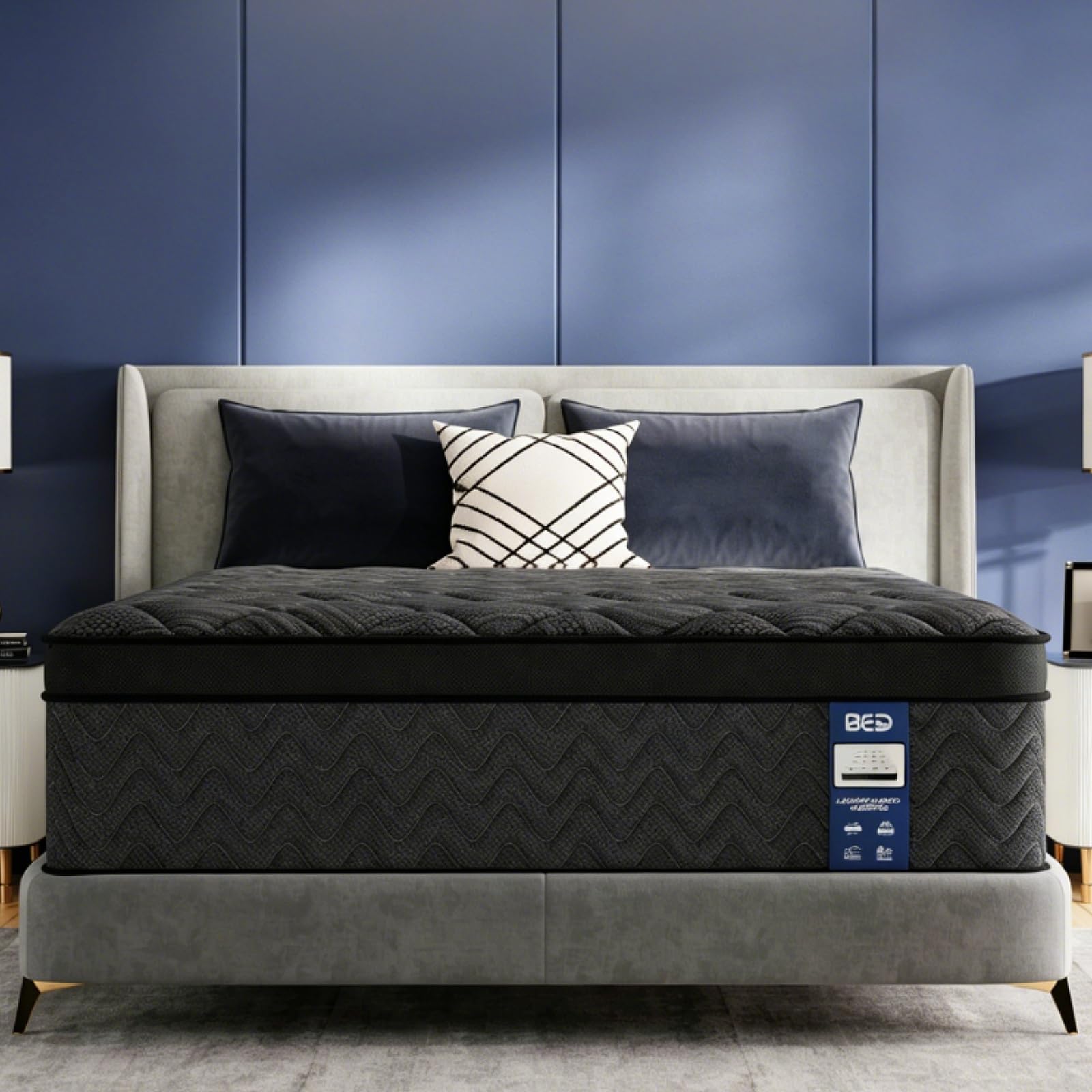 Hiboss Full Size Mattress (Upgraded), 12 Inch Luxury Hybrid Full Mattress in a Box, Cooling Gel Memory Foam & Pocket Spr