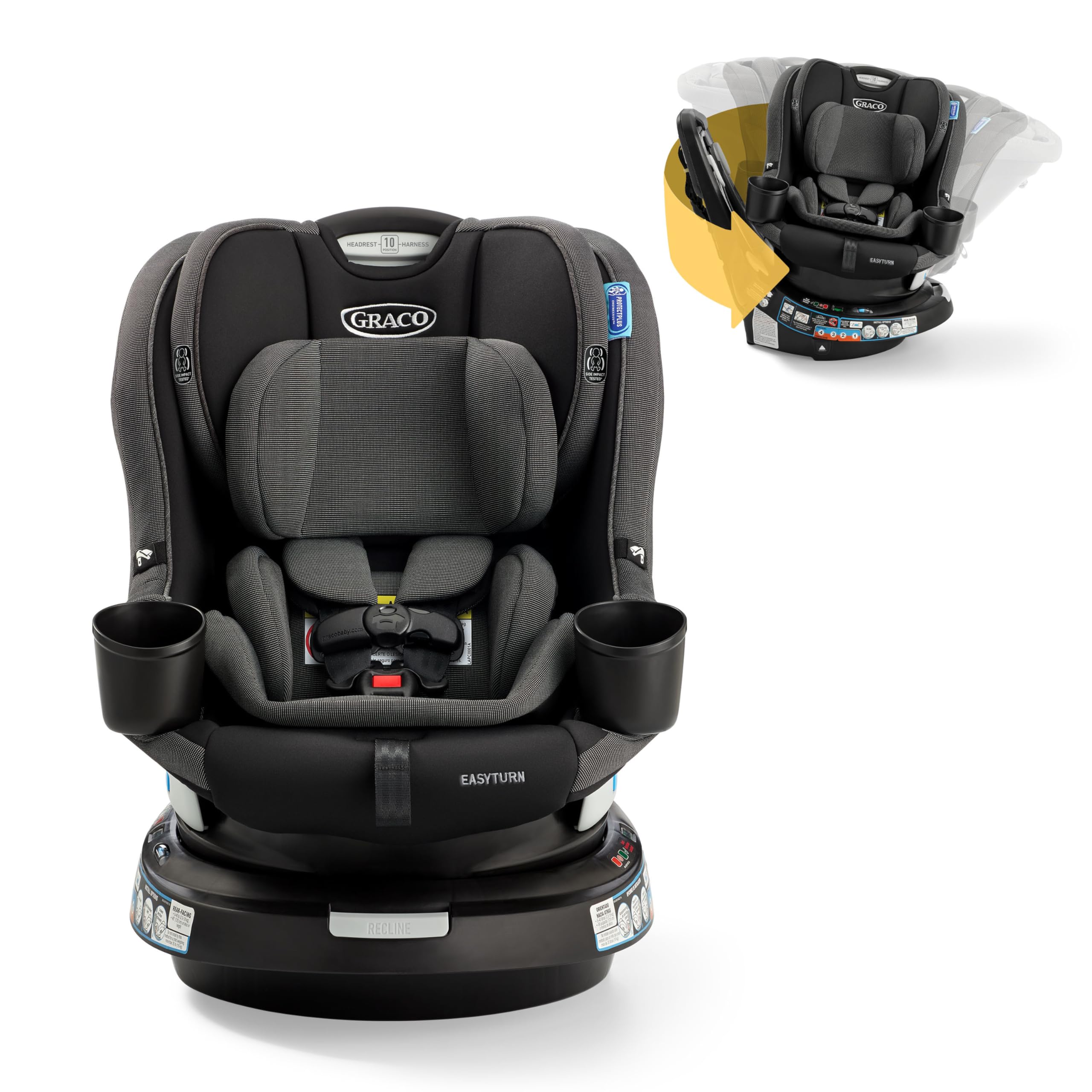 Graco EasyTurn 360 2-in-1 Rotating Convertible Car Seat, 360 Degree Rotating Infant to Toddler Rotat