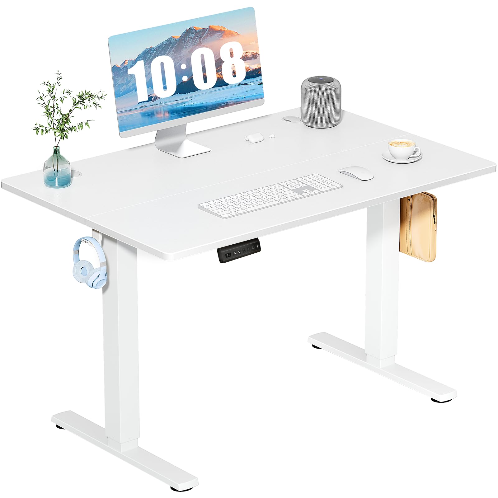 DUMOS 40 Inch Electric Standing Desk Height Adjustable, Sit to Stand Up Computer Workstations Work PC Table Home Office