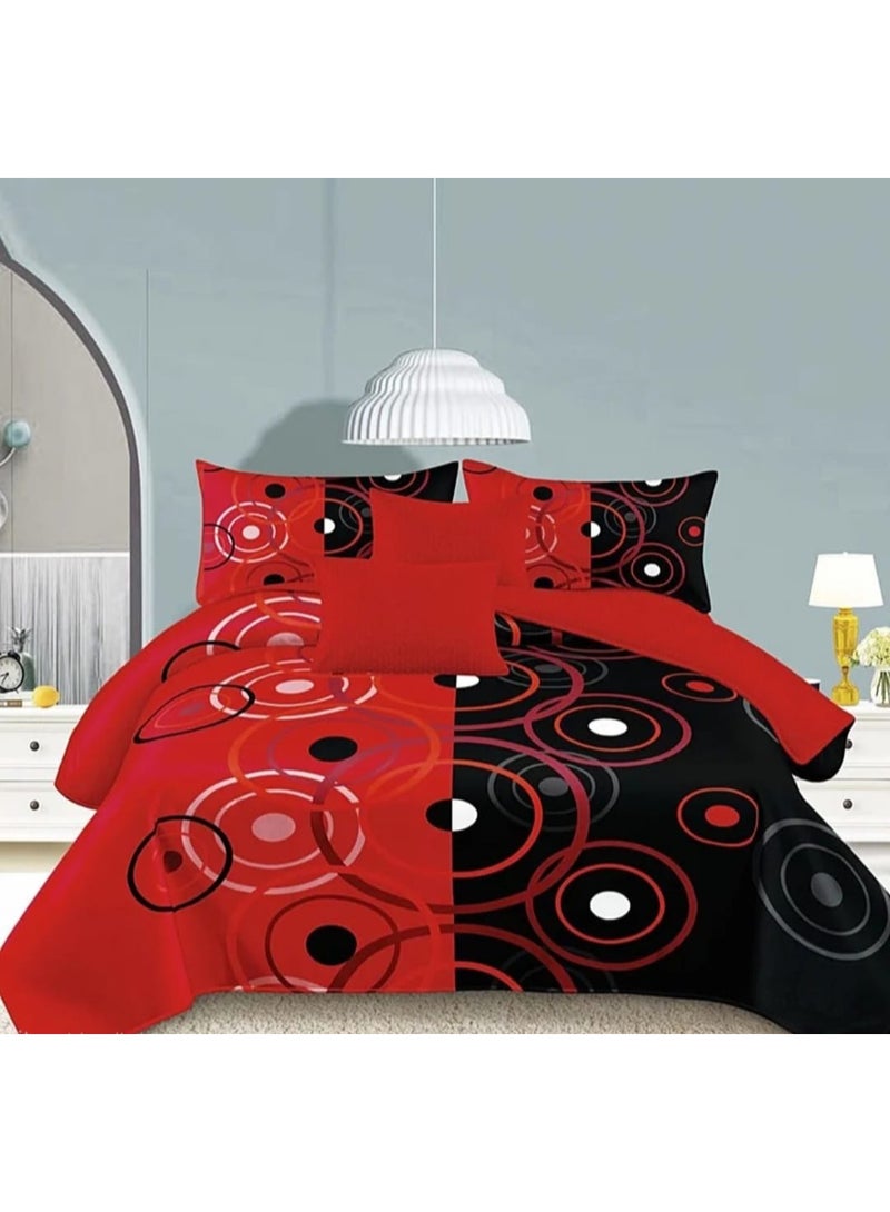 Soft reversible bed sheet set - Microfiber comforter with a modern design and vibrant colors - Moder
