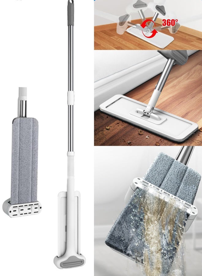 TAPIT 360° Hands-Free Self Wringing Floor Cleaning Mop Flat Mop with 3 x Washable Pads for Floor Cle