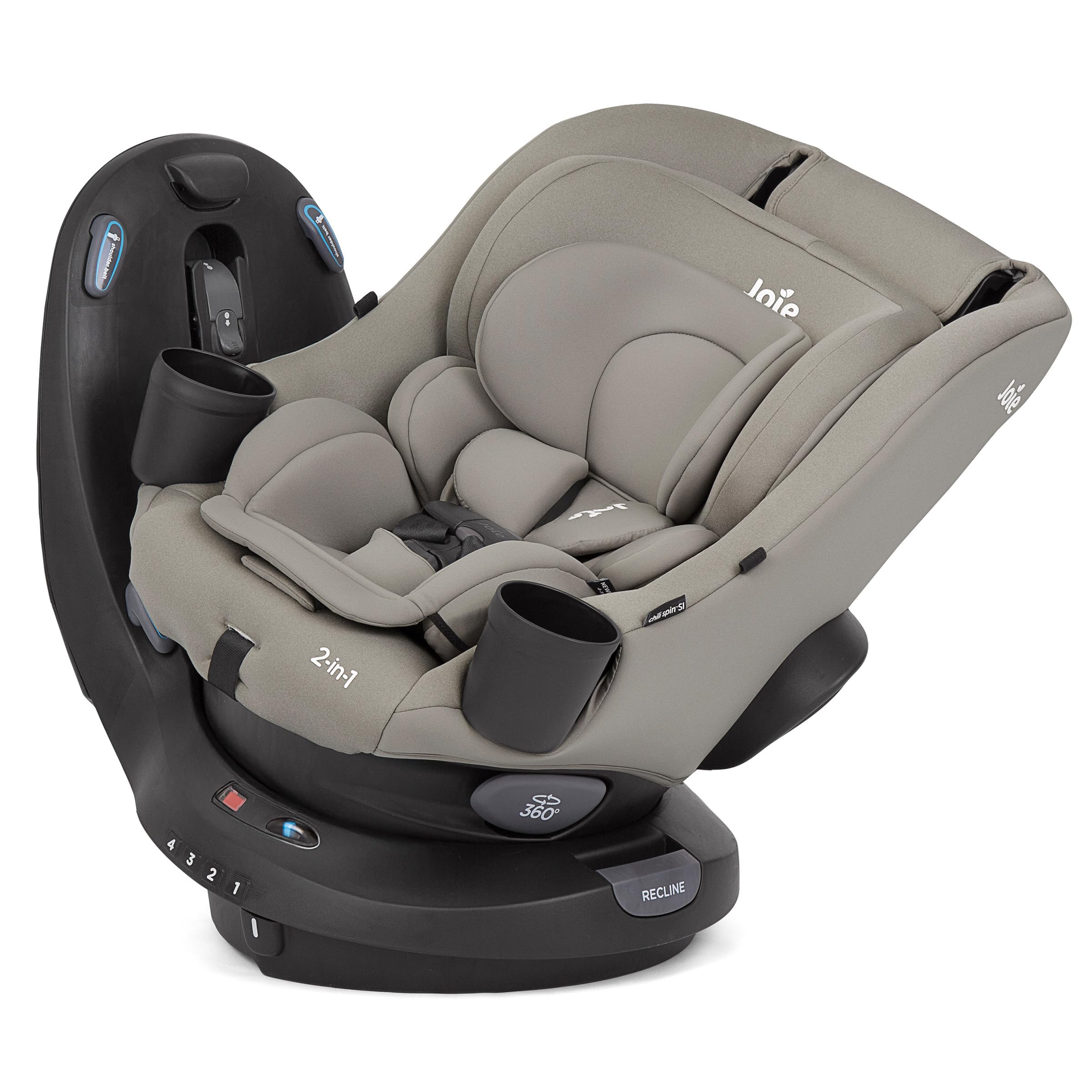 Joie Baby, Chili Spin SI 360 Rotating 2-in-1 Convertible Car Seat, Rear and Forward-Facing, No-Rethread Harness, Side Im
