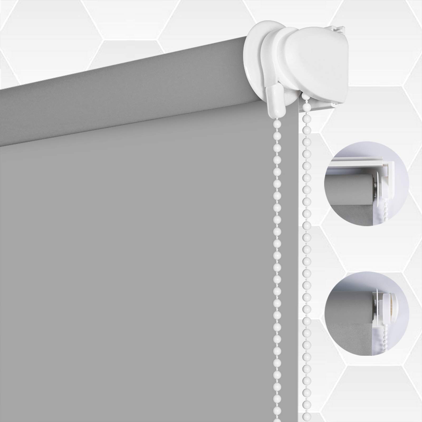 SMONTER 100% Blackout Waterproof Fabric Window Roller Shades Blind, Thermal Insulated,UV Protection,
