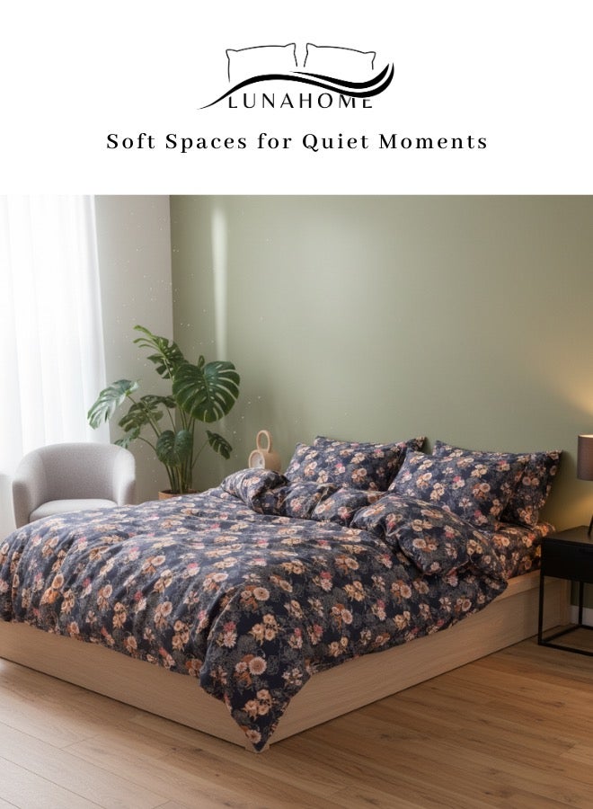 LUNA Home King size 6-piece ( Duvet cover - 220*240cm. 1 Fitted sheet - 200*200cm+30cm. 4 Pillow covers - 50*75cm )bedd