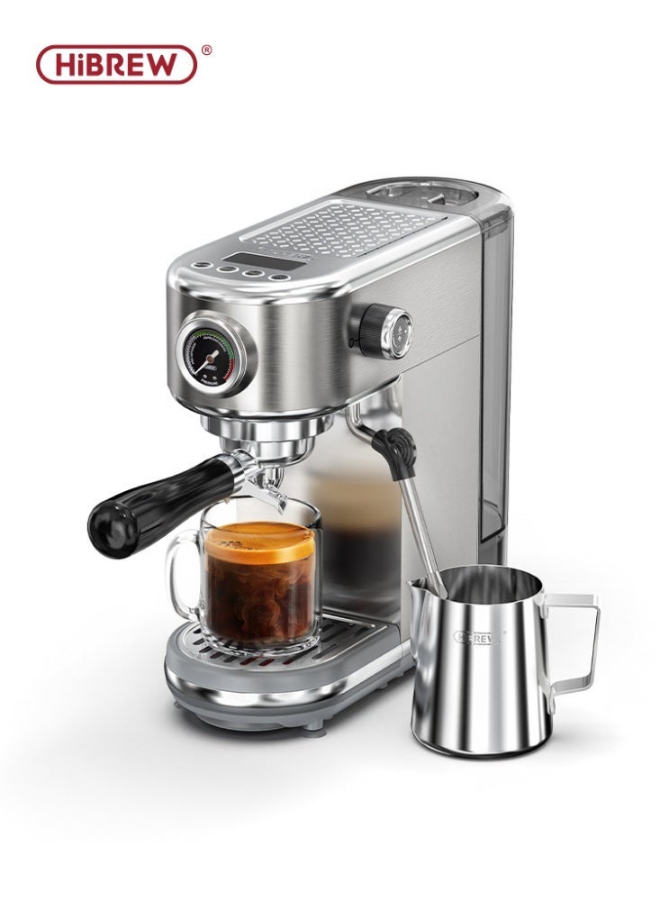 HiBREW 20Bar Semi Automatic Espresso Coffee Machine Temperature Adjustable Cold/Hot Super Slim Coffee Maker Espresso, Am