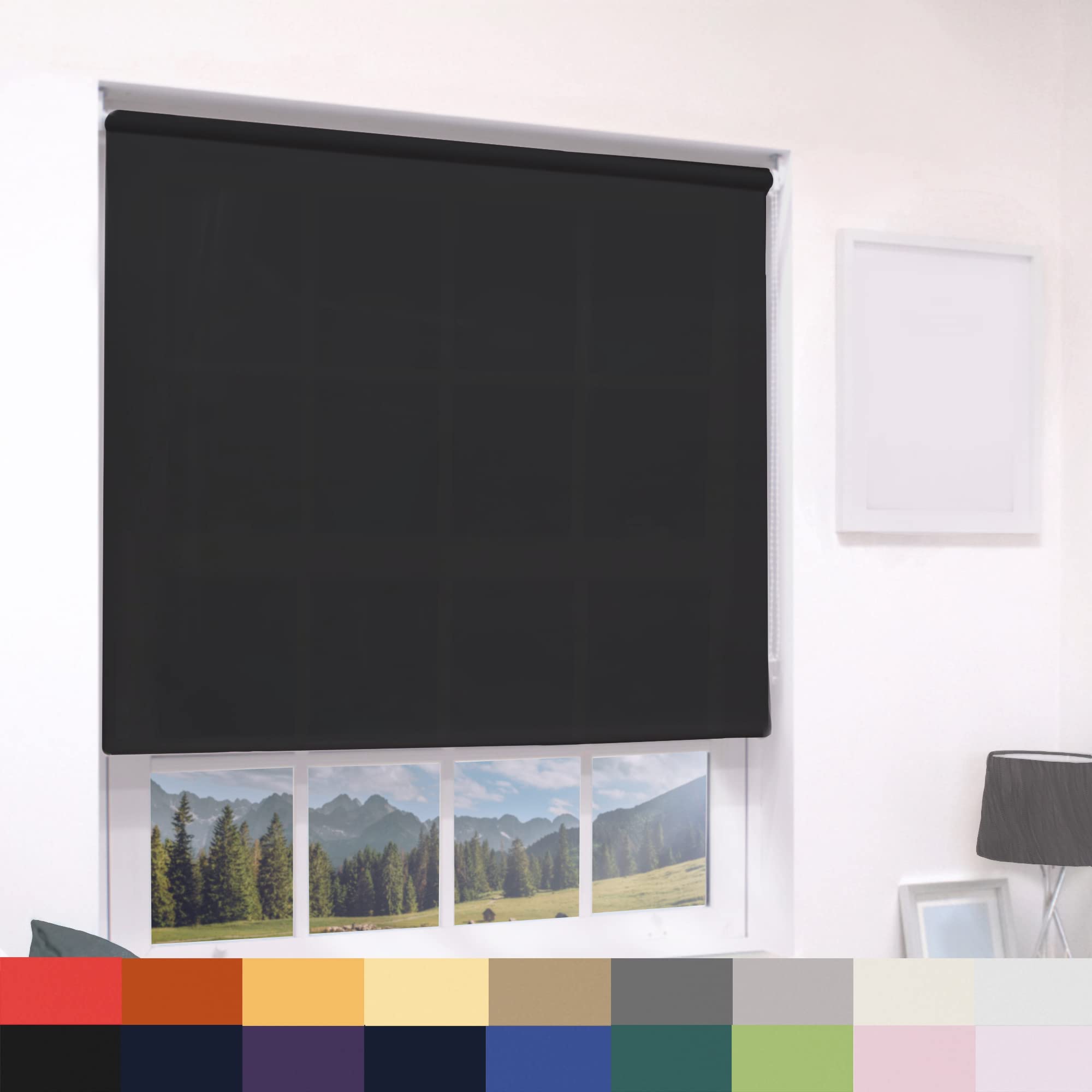 Deluxe Daylight Roller Blinds Light Filtering Premium Fabric Easy Fit Metal Brackets Bedroom Living Room Office Child Sa