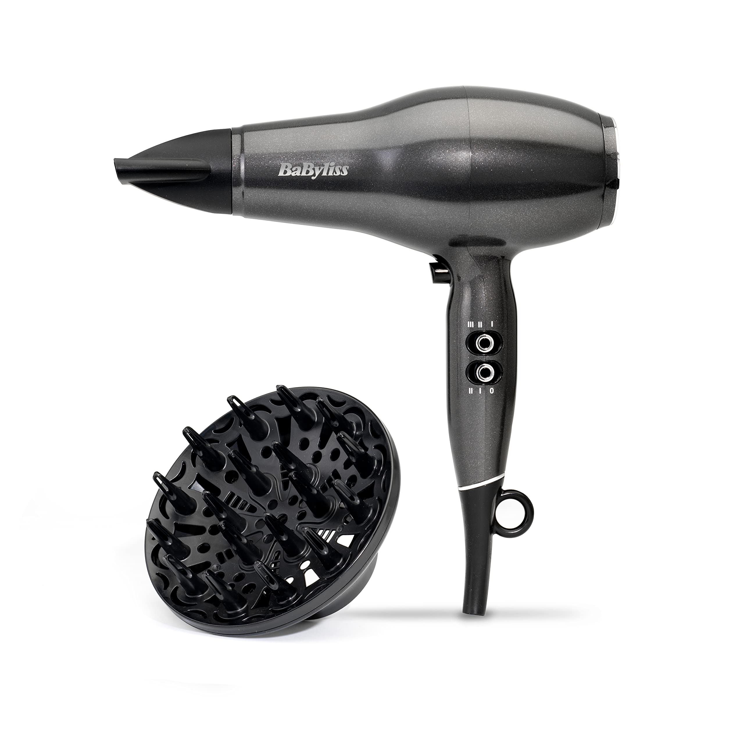 BaByliss Platinum Diamond Hair Dryer & Diffuser - Professional 2300W Blow Dryer with AC Motor, Ionic