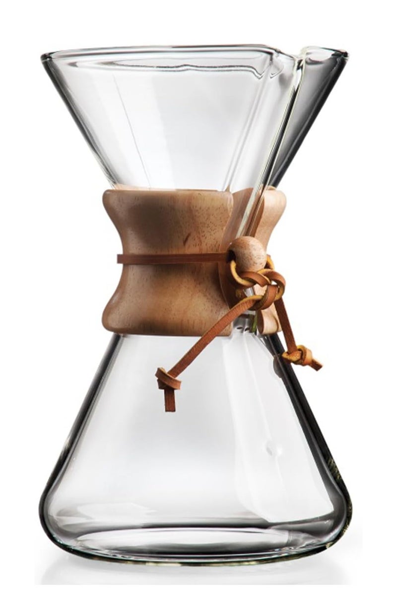 Pour Over Coffee Maker Glass - 6/8/10 Cup Barista Kit with 304 Stainless Filter for Home, Office, Camping, Cafes - Easy
