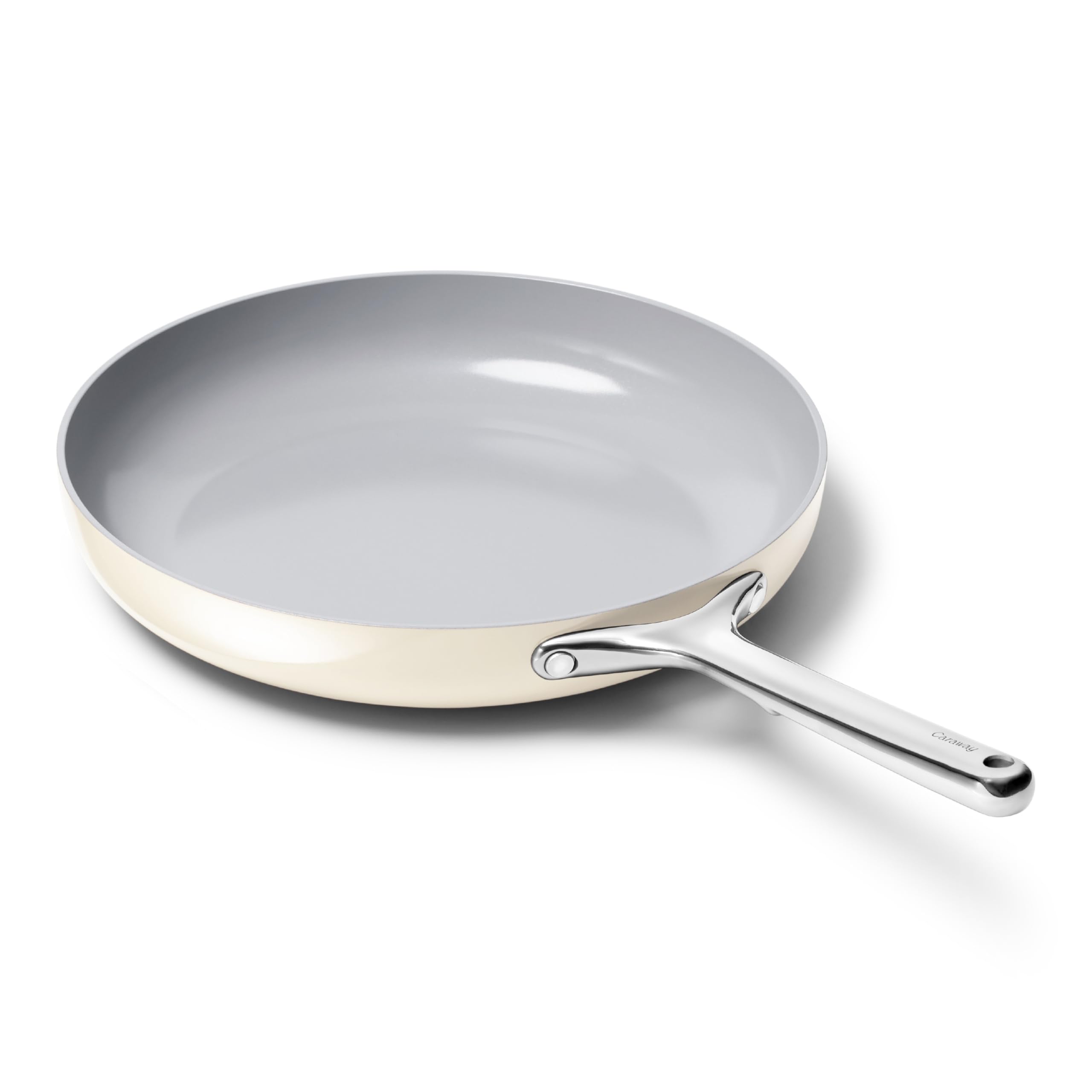Caraway Nonstick Ceramic Frying Pan - 12” - Non Toxic, PTFE & PFOA Free - Oven Safe to 550°F - Compatible with Gas, Elec