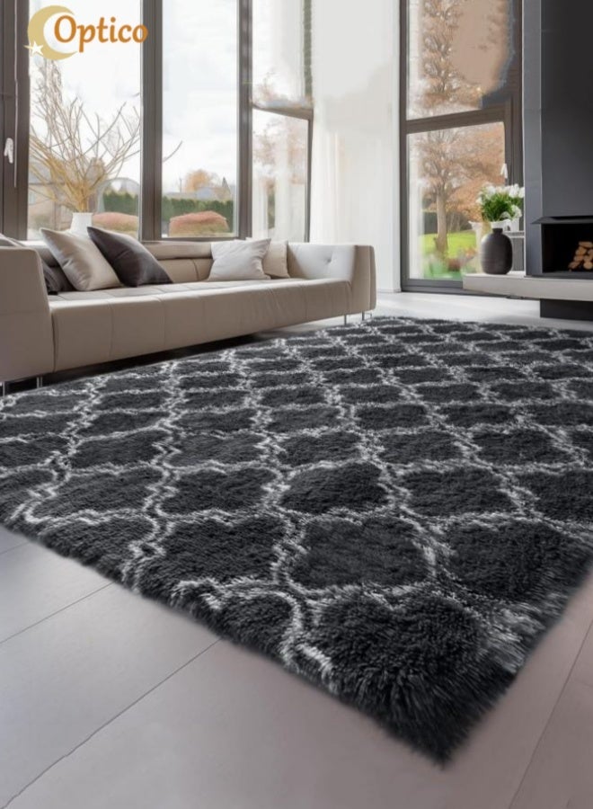 Optico Extra Soft Fluffy Carpet, High Pile Area Rug Shaggy Floor Rug Soft Plush Furry Bedside Rug Plush Fluffy Rug Carpe