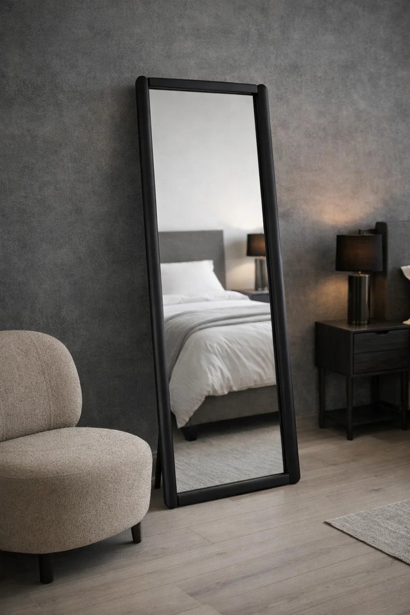 MARIA HOMES Black Full Length Standing Mirror 80x180cm Modern Floor black full length