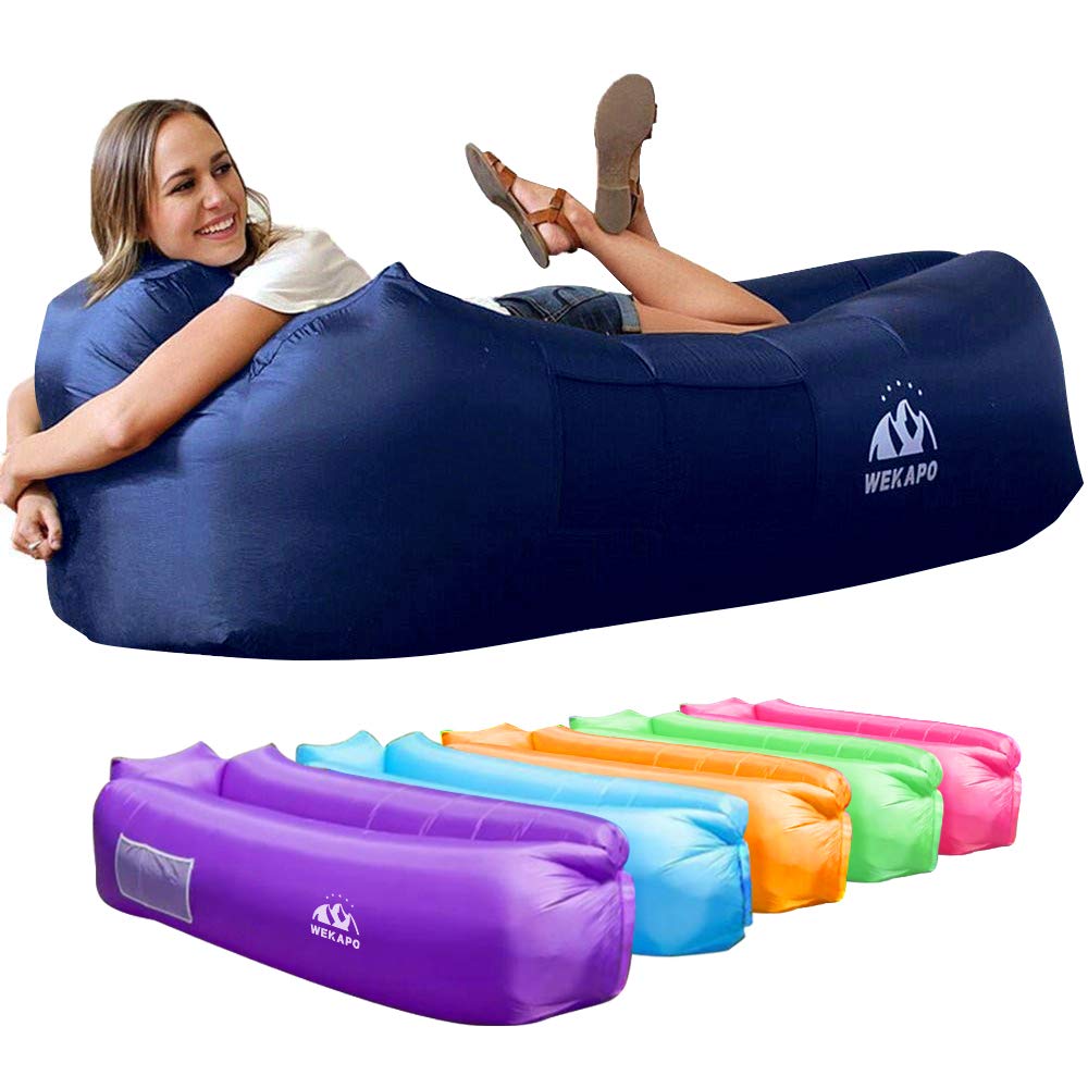 WEKAPO Inflatable Couch Air Lounger Chair - Camping & Beach Accessories, Portable Blow up Sofa for Hiking, Lawn, Indoor/