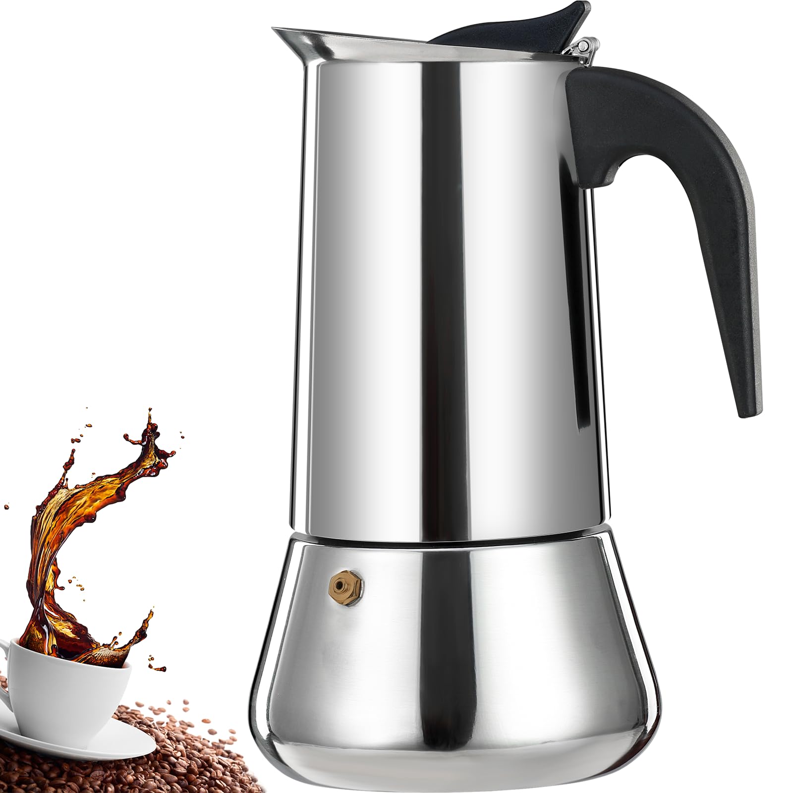 12 Cup Stovetop Espresso Maker Stainless Steel Moka Pot Espresso Maker Percolator Italian Coffee Mak