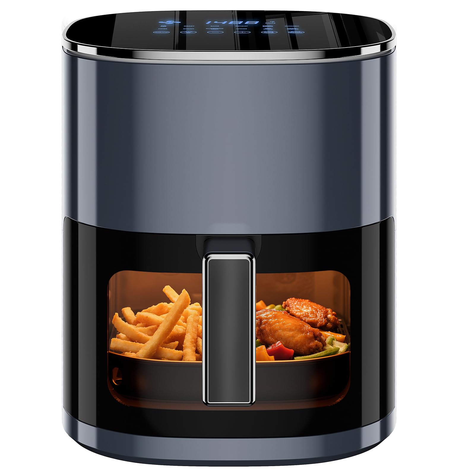 Simple Deluxe 12-in-1 Air Fryer 6.34 Qt, Digital Preset Airfryer with Visible Window, Nonstick and Dishwasher-Safe Baske