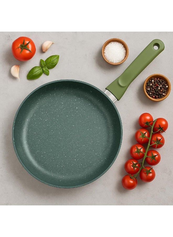 Risoli Risol Dr Green Induction Frypan 24cm & 28cm Eco-Friendly Non-Stick Frying Pan with Soft-Touch Handle Induction Re