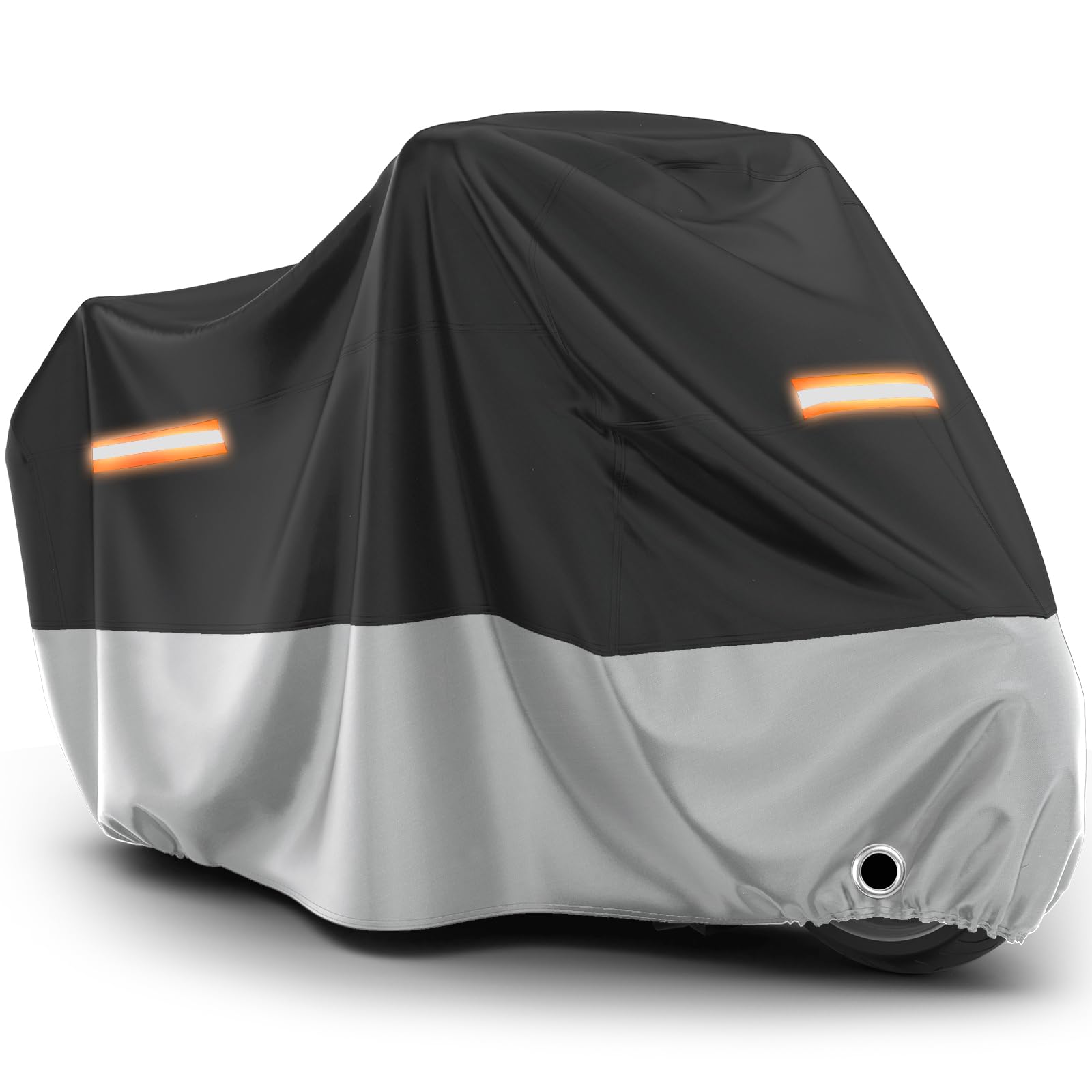 Favoto Motorcycle Cover Waterproof Outdoor All Weather Snow Rain Dust UV Protection Motorcycle Tarp with Lock-Holes ＆ St