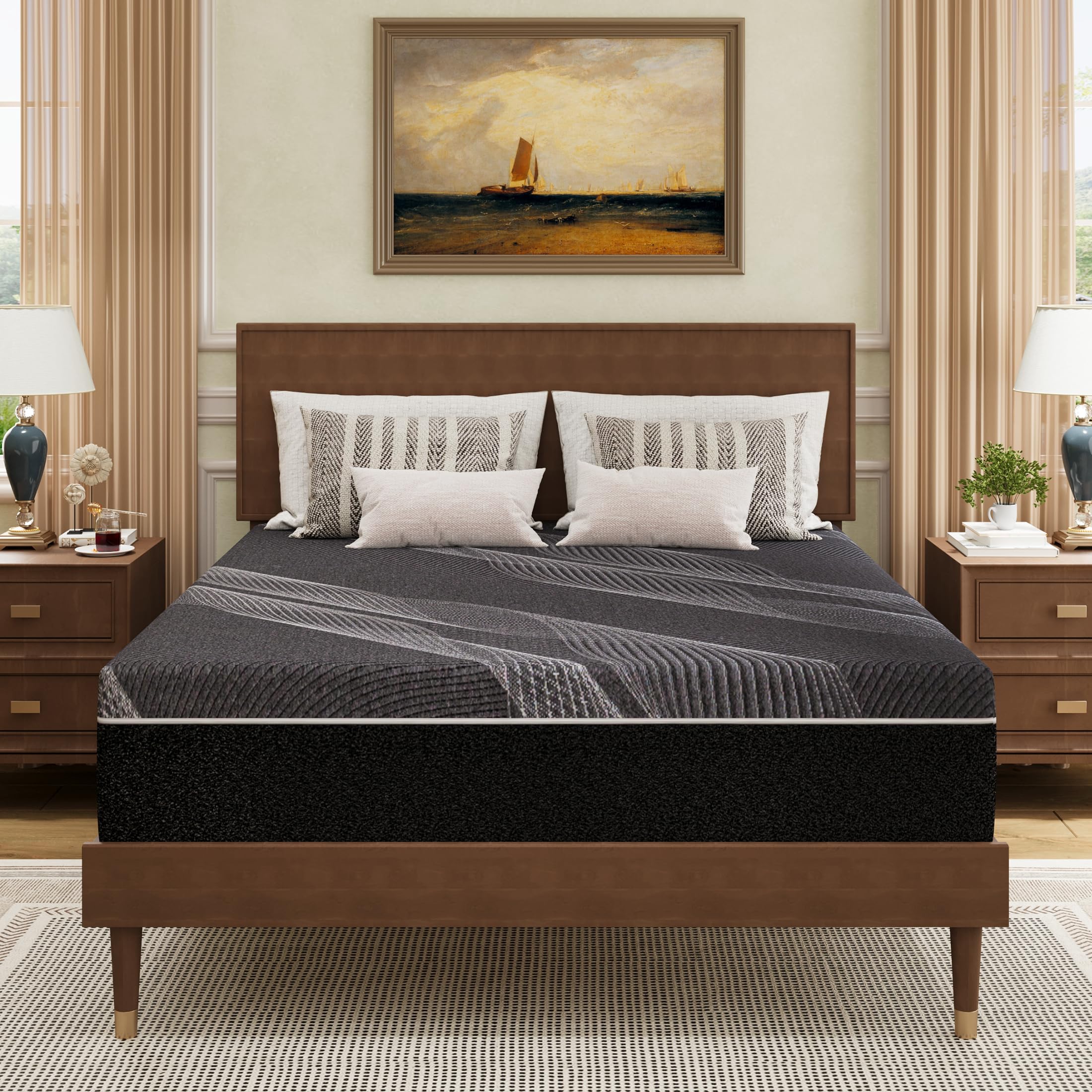 Dyonery Queen Size Mattress, 10 Inch Gel Memory Foam, Cooling & Back Pain Relief, Fiberglass Free, CertiPUR-US Certified